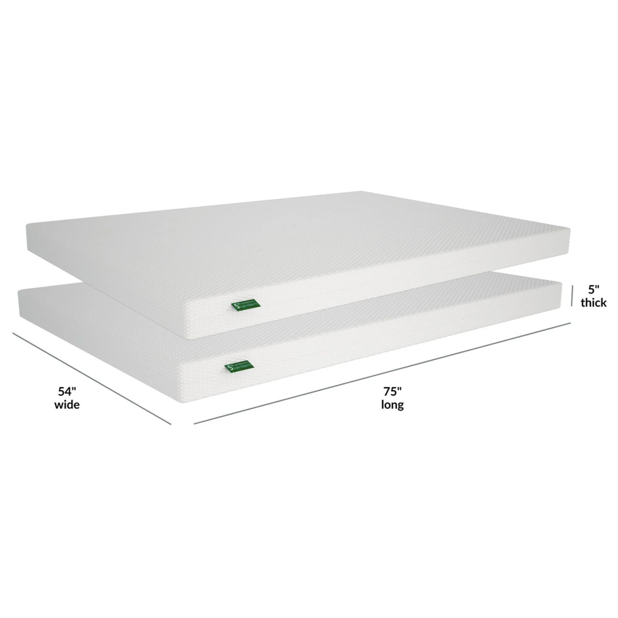 2 x 5" Memory Foam Mattress and Cover Bundle - Image 6