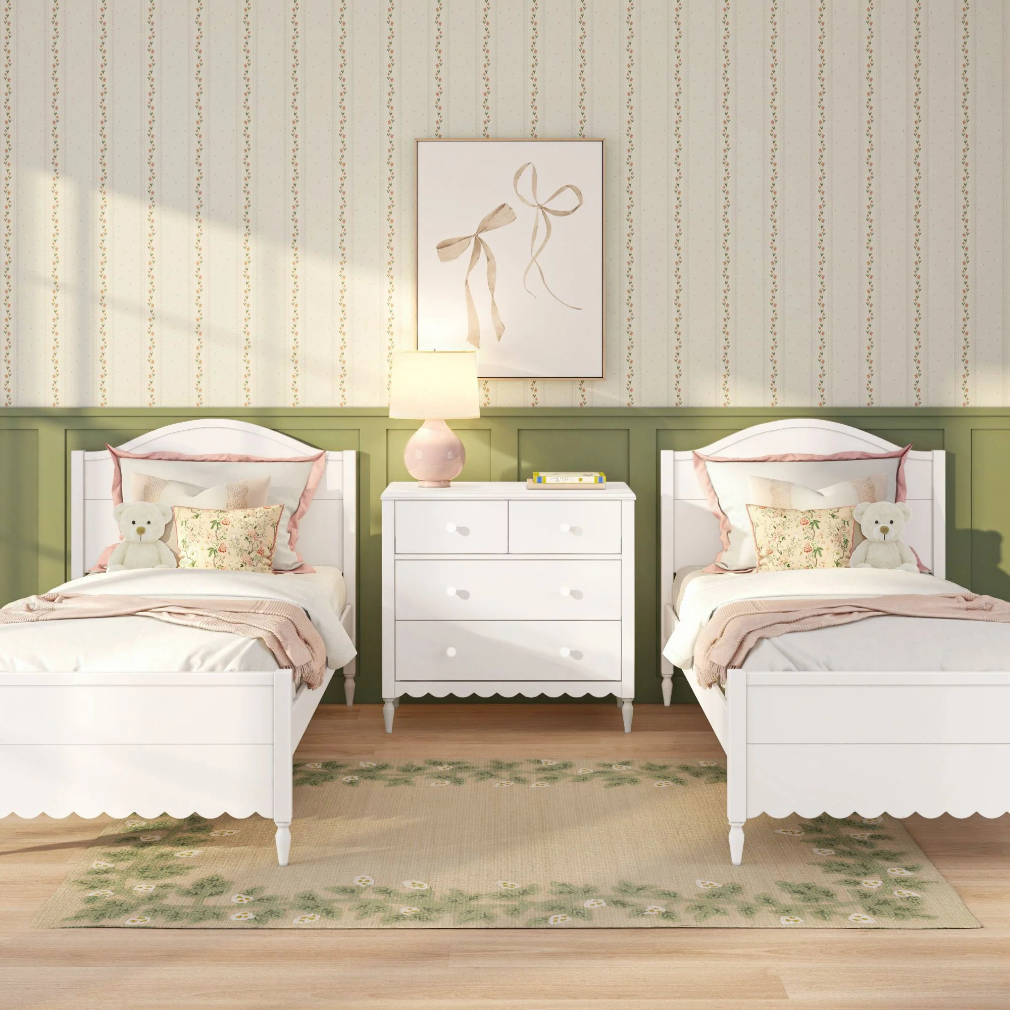 Charlotte Twin Beds With 4-Drawer Dresser - Image 3