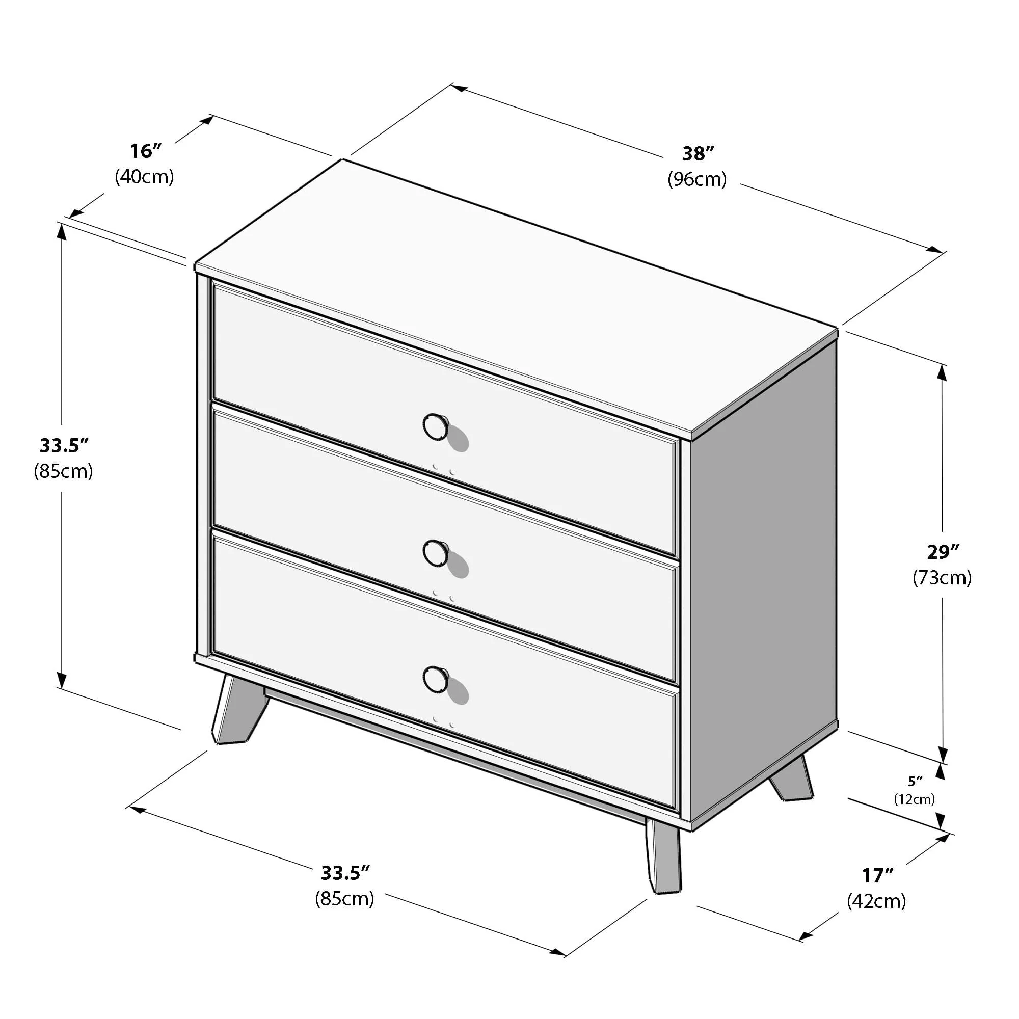 Classic 3-Drawer Dresser - Image 41