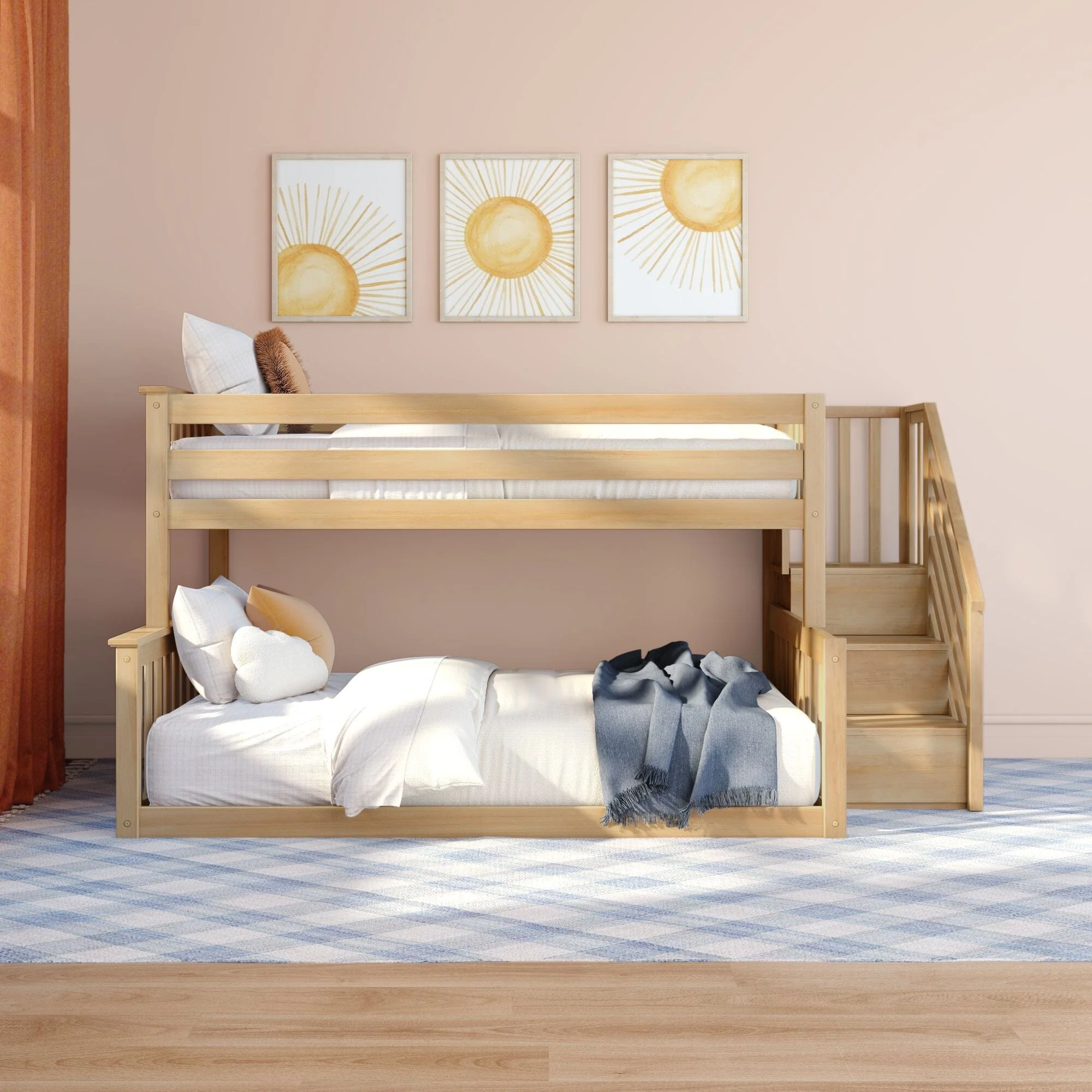 Twin Over Full Low Bunk Bed With Stairs - Image 6