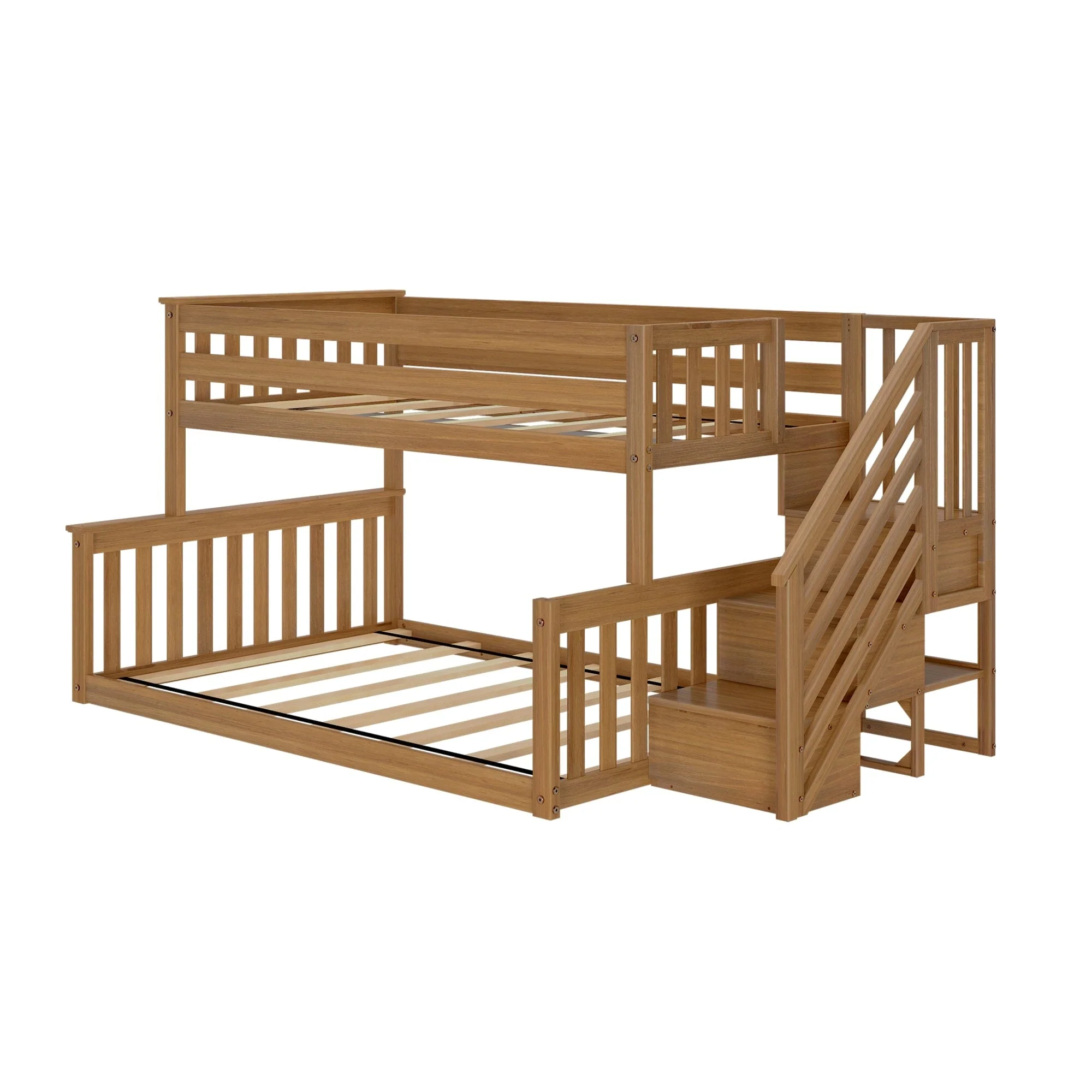 Twin Over Full Low Bunk Bed With Stairs - Image 8