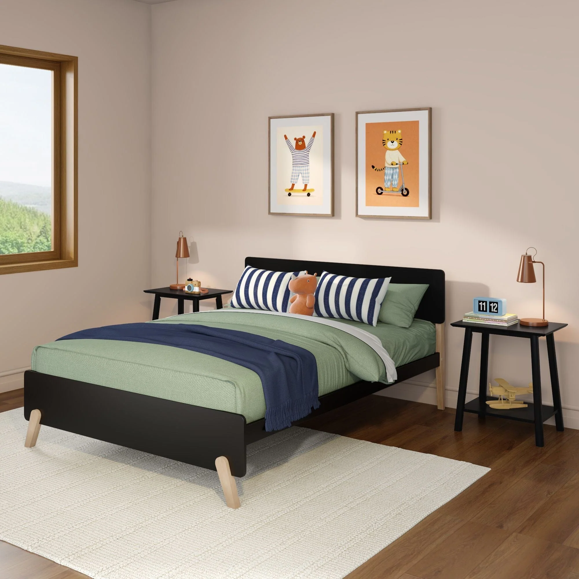 Mid-Century Modern Queen Bed - Image 4