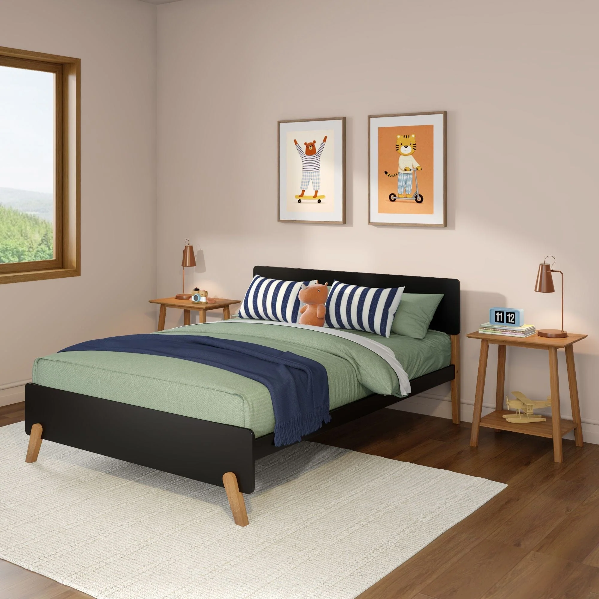Mid-Century Modern Queen Bed - Image 3