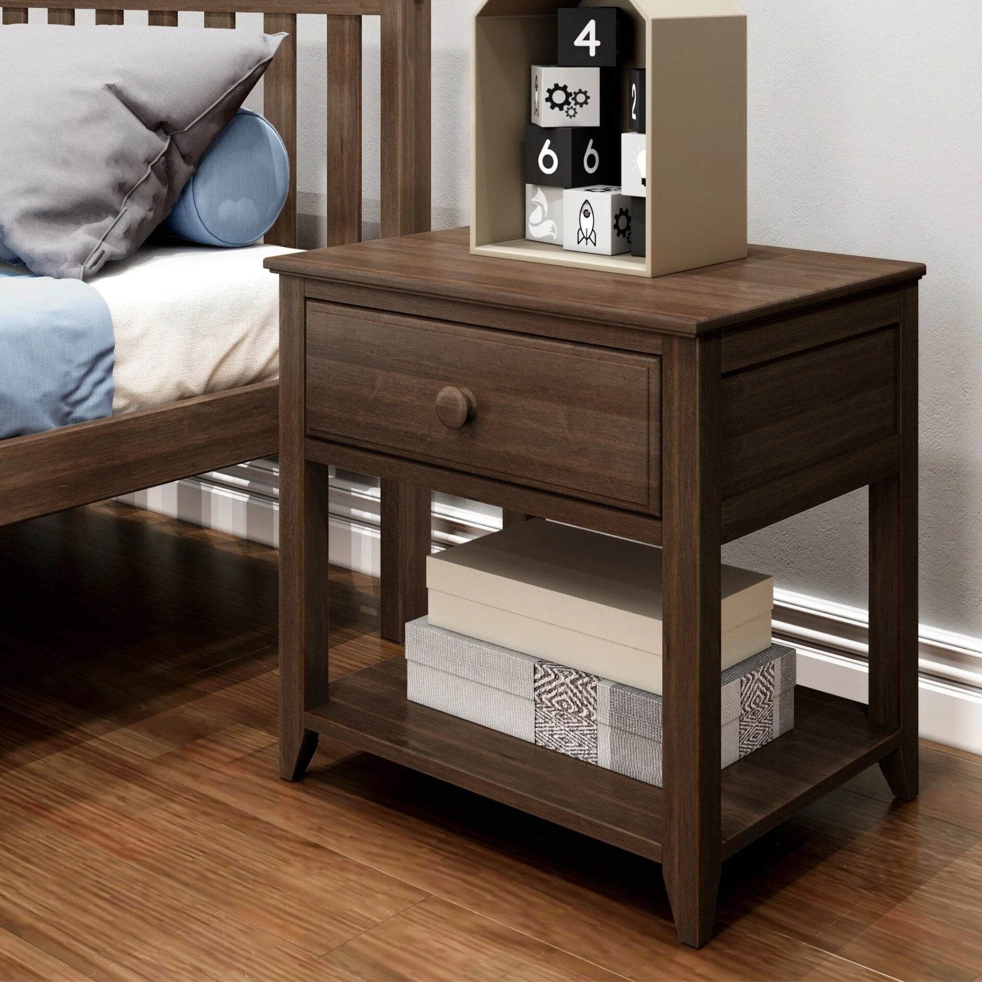 Nightstand with Drawer and Shelf - Image 6