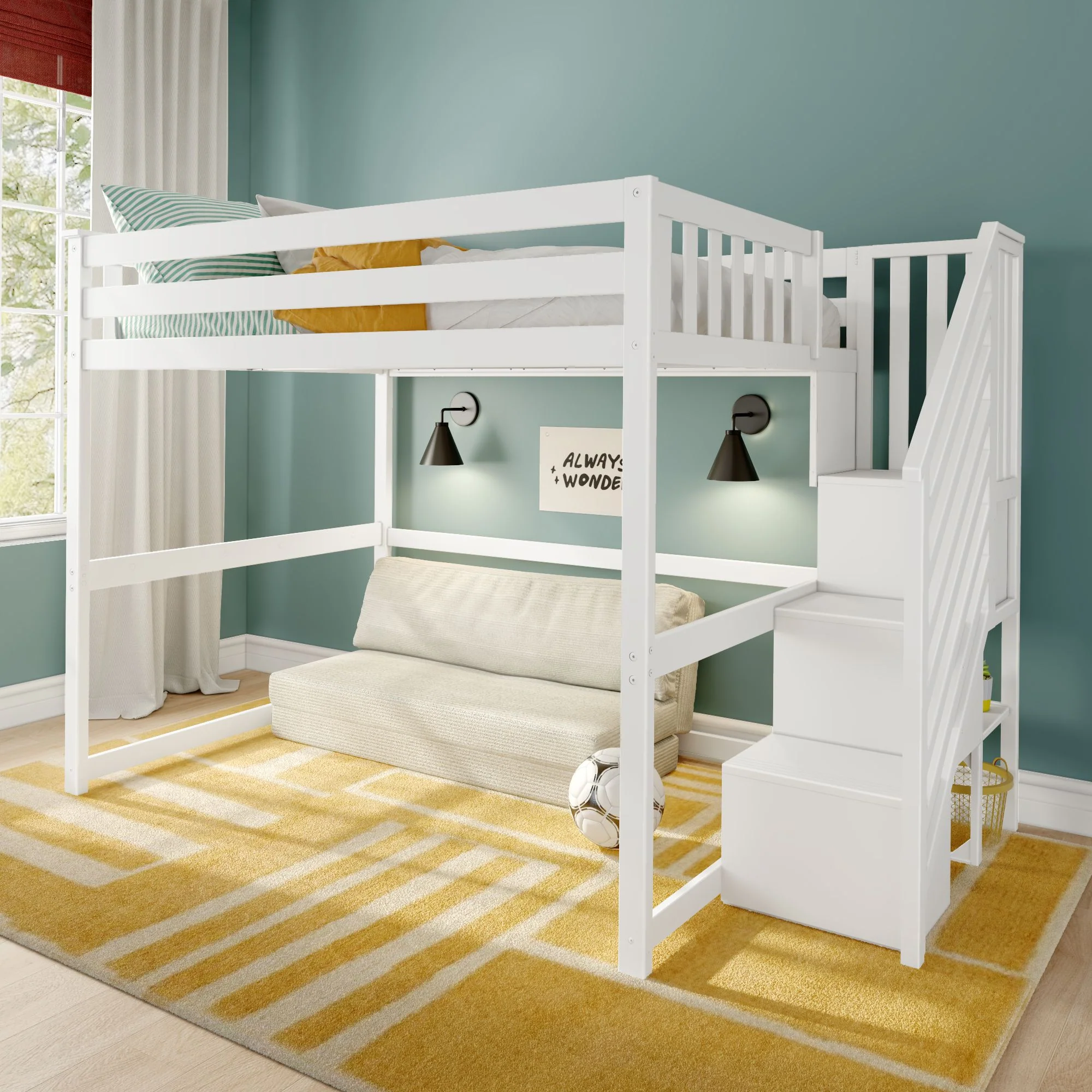 Full Loft Bed With Stairs - Image 3