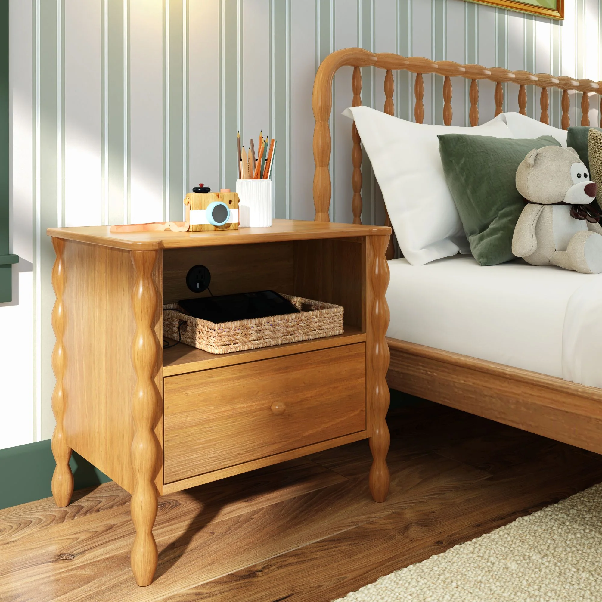 Jenny Nightstand With Charging Station - Image 3
