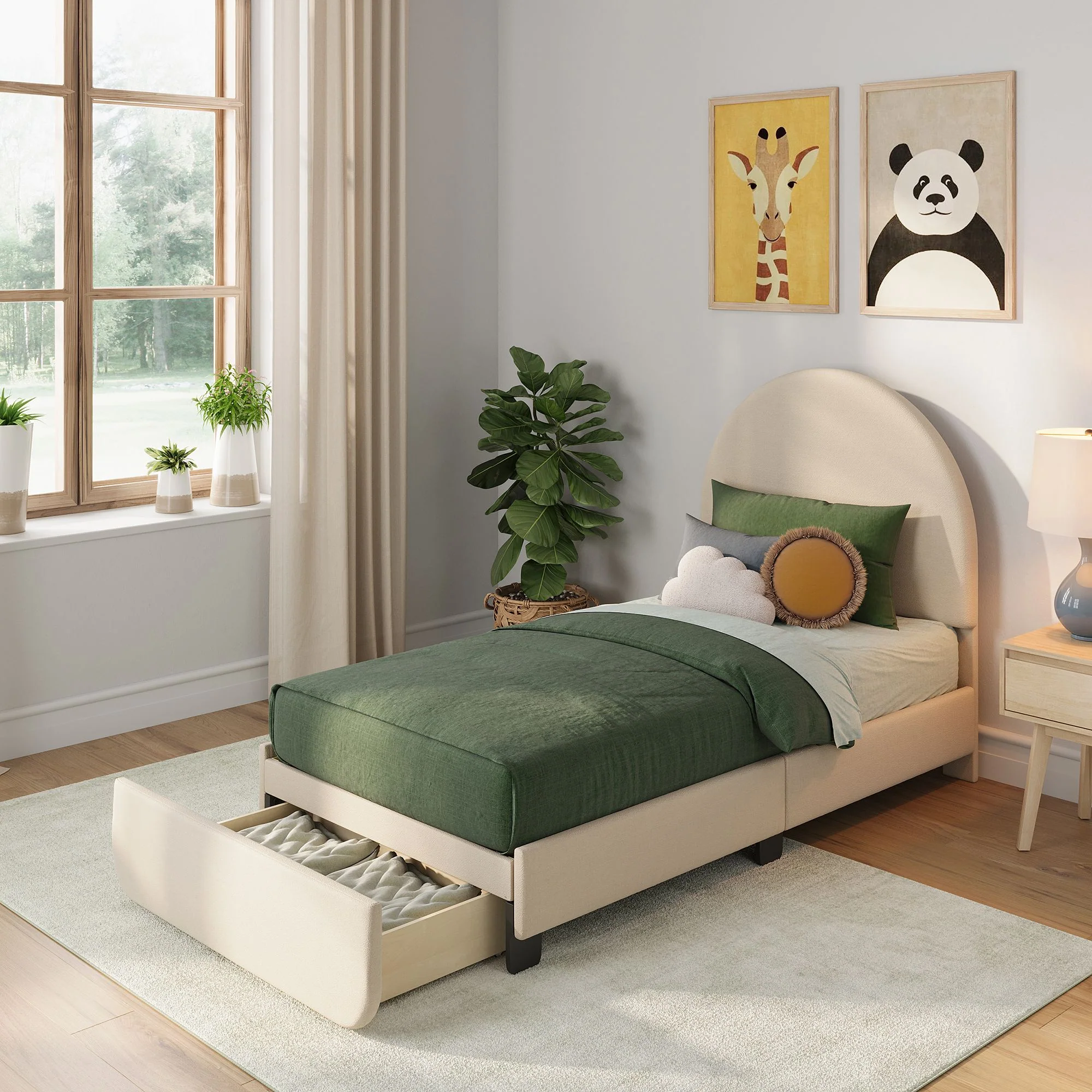 Kenzie Upholstered Twin Bed - Image 3