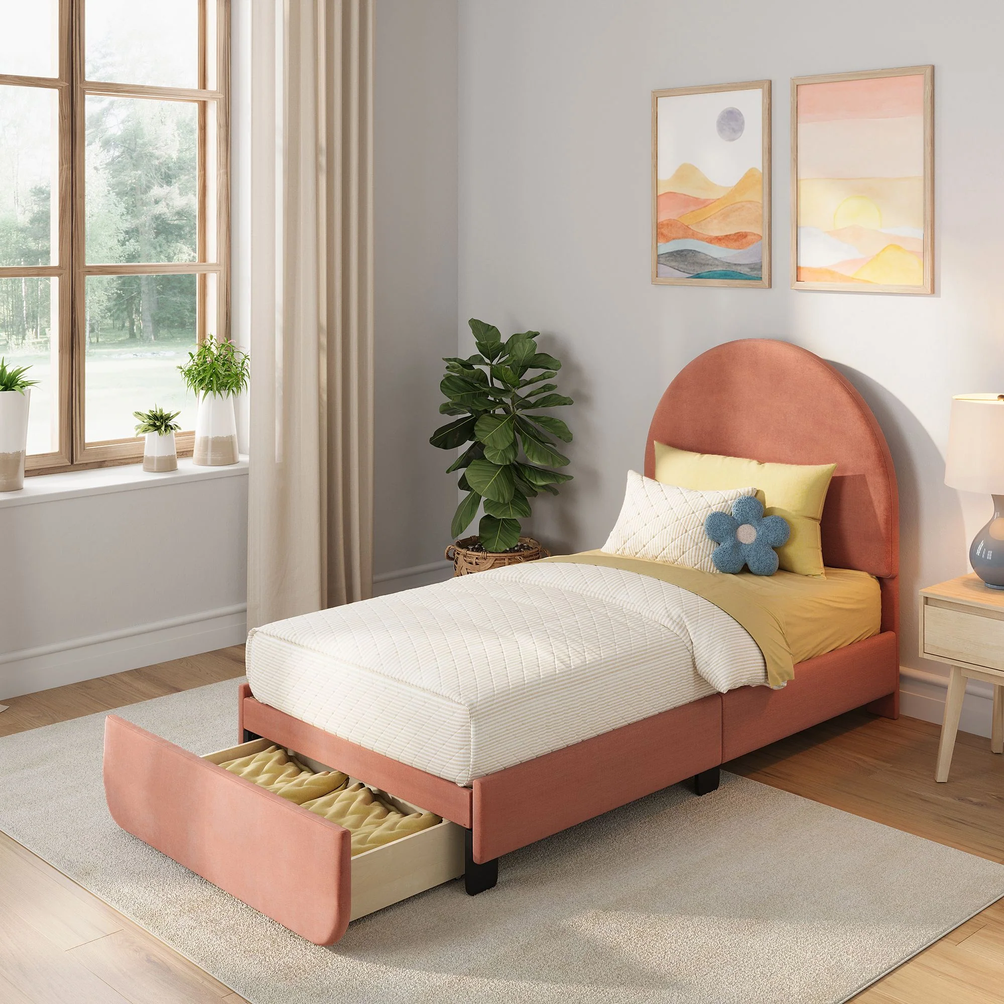 Kenzie Upholstered Twin Bed - Image 4
