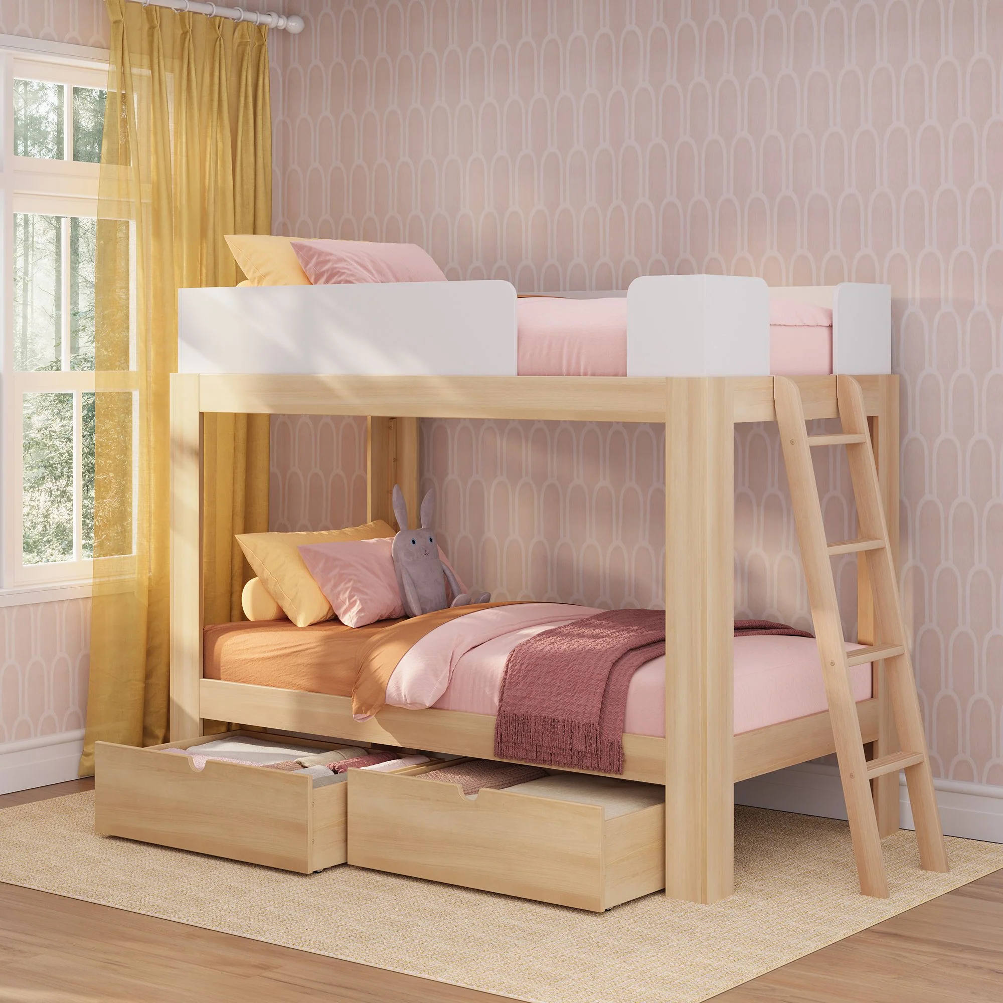(Combined Listing) Mid-Century Modern Twin Over Twin Bunk Bed - Image 2