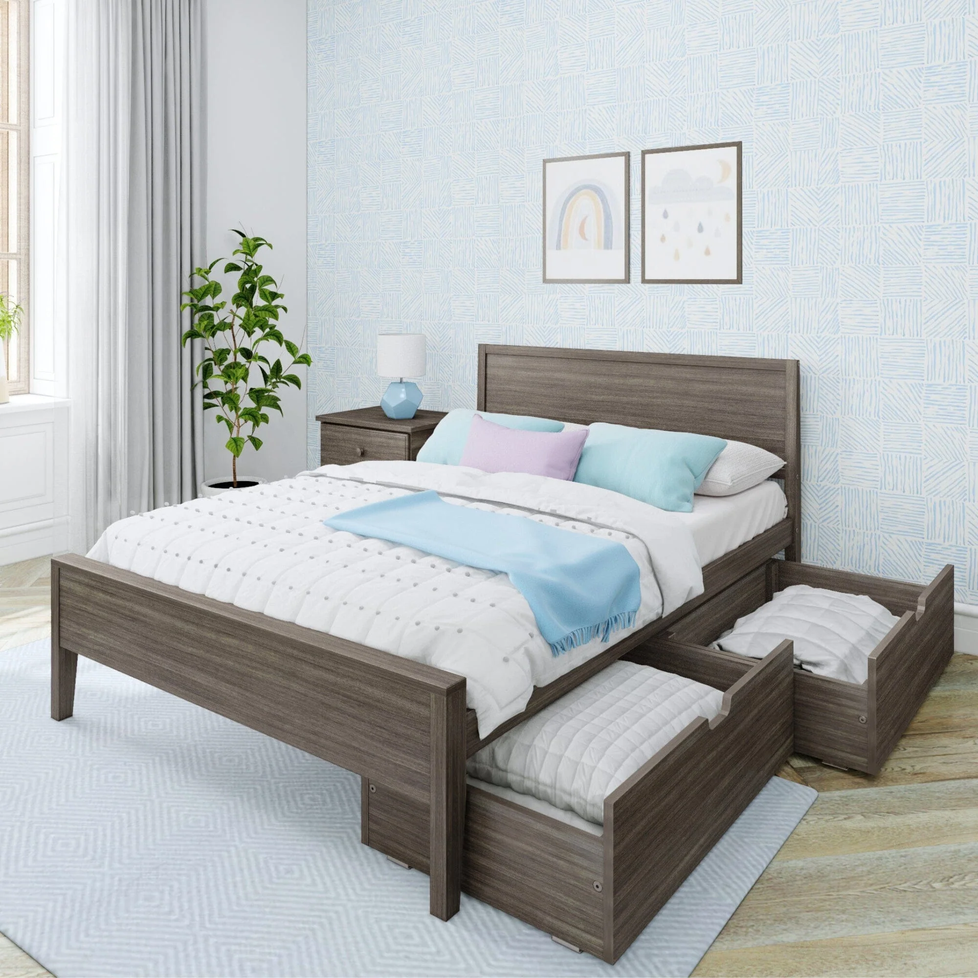 Full Panel Bed With Storage Drawers - Image 3