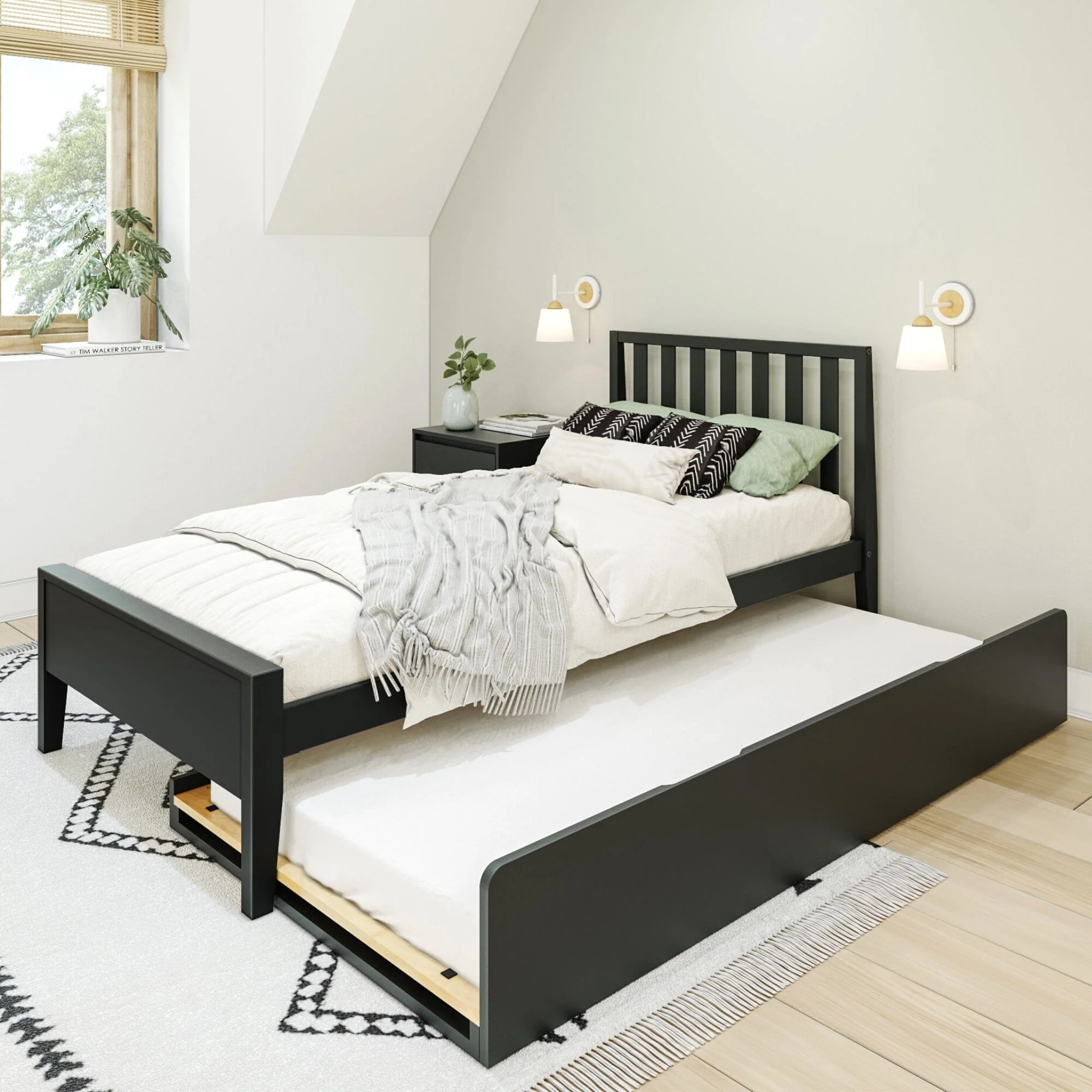 Scandinavian Twin Bed With Trundle - Image 4