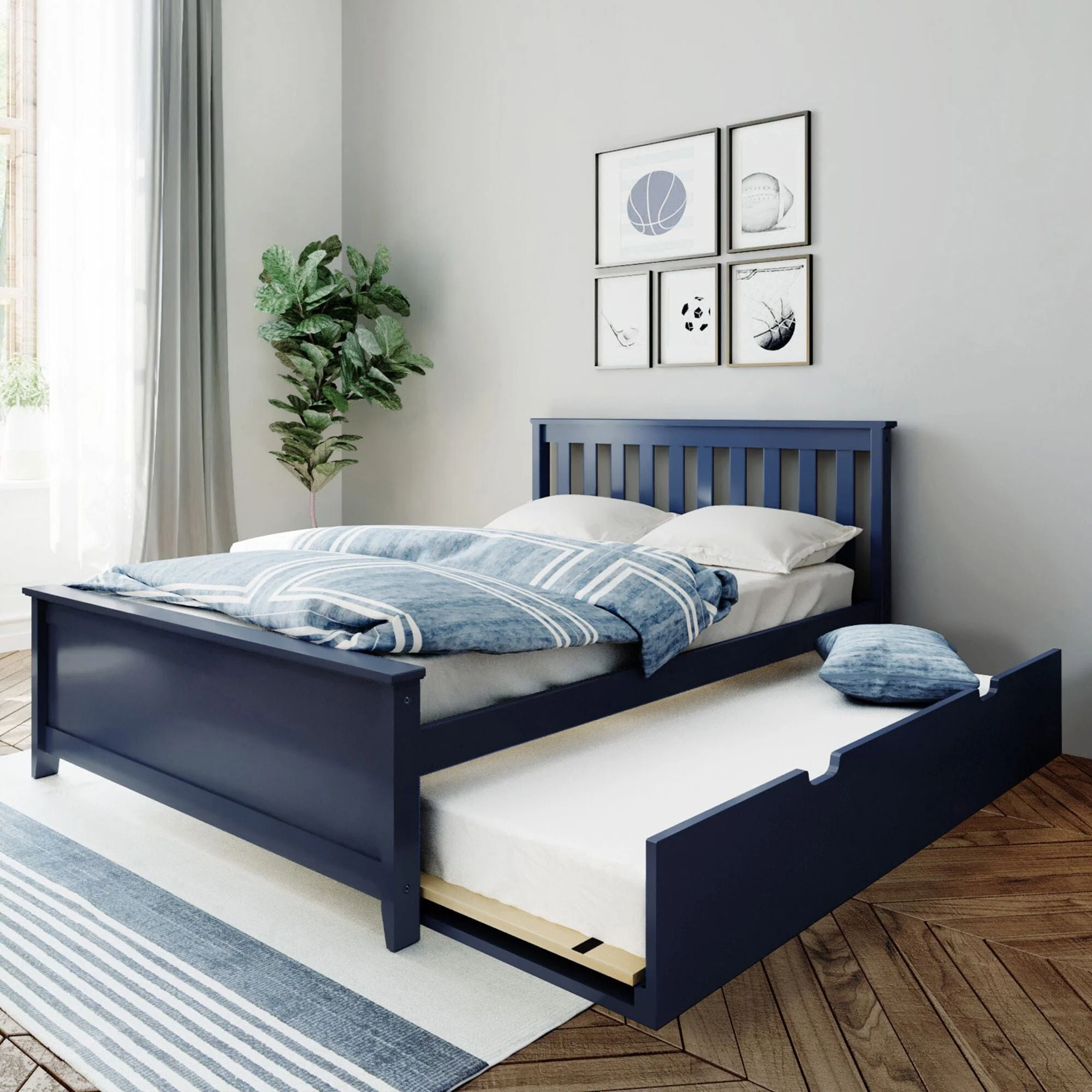 Full Slatted Bed With Trundle - Image 3