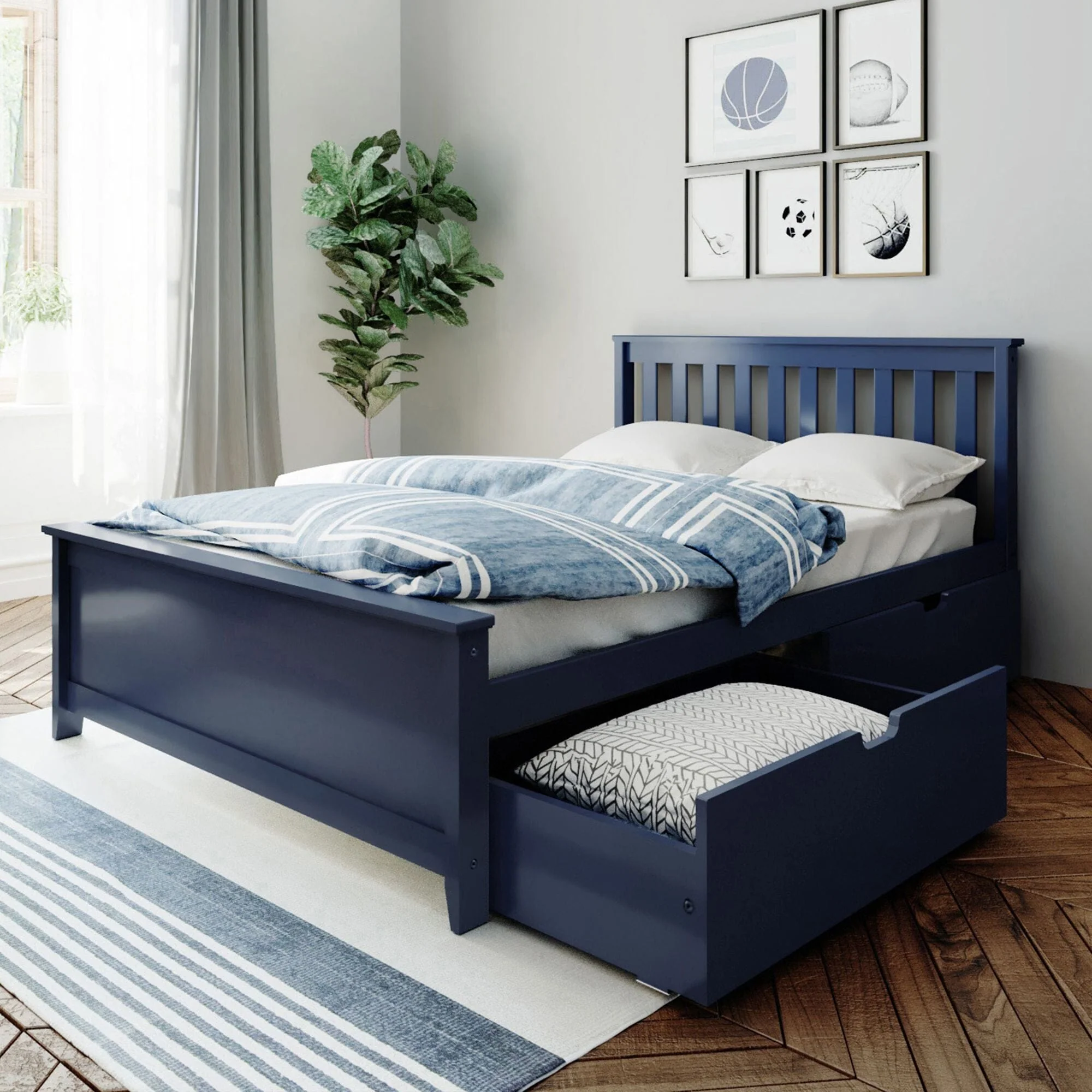 Full Slatted Bed With Storage Drawers - Image 3