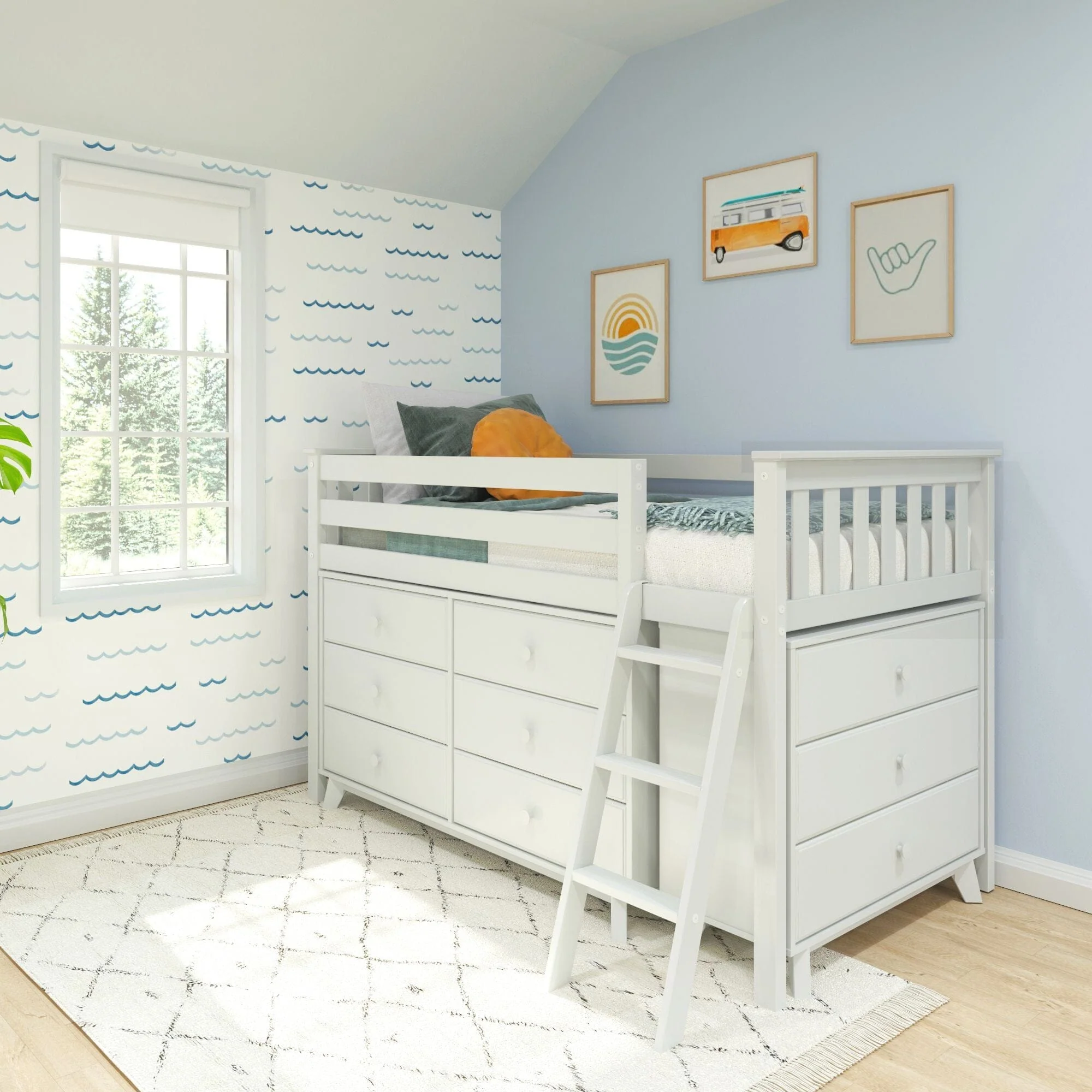 (Combined Listing) Twin Low Loft Bed with Features - Image 3