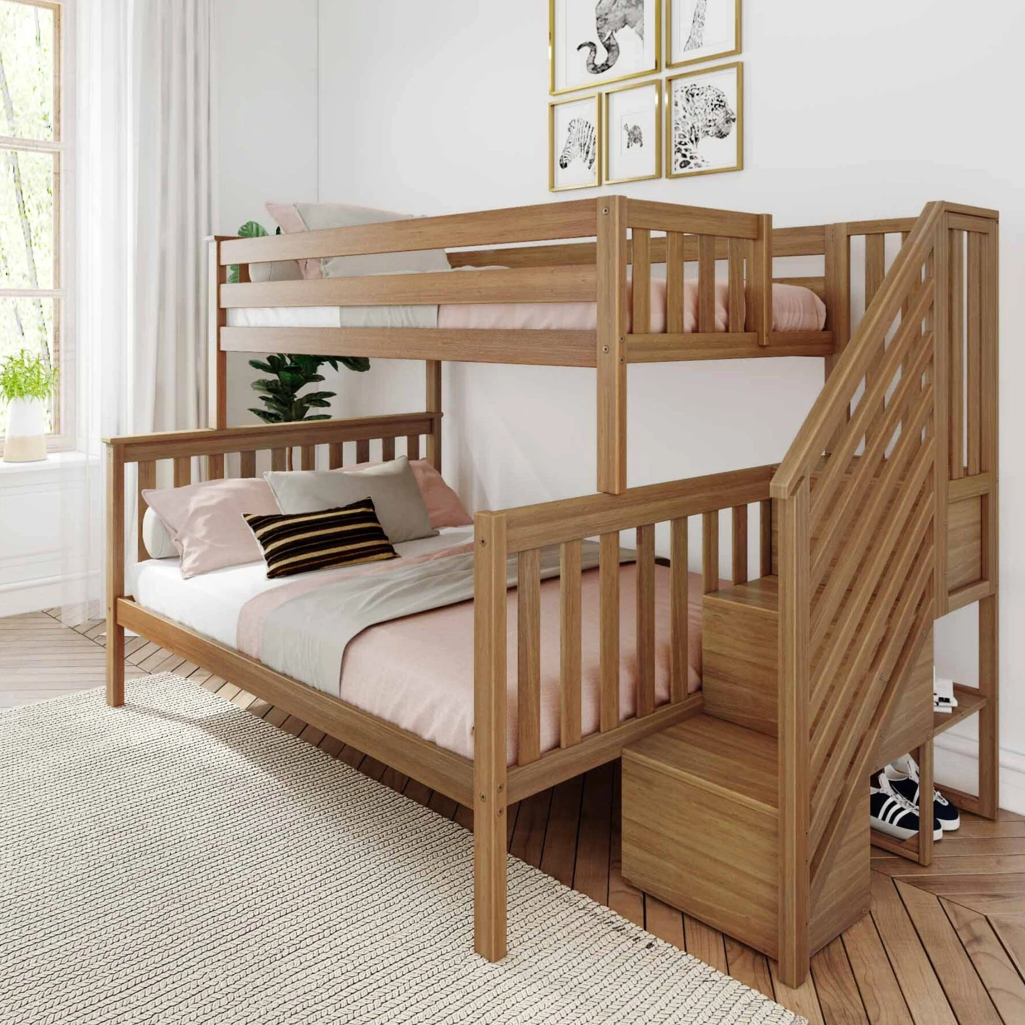 Twin Over Full Bunk Bed With Stairs - Image 4
