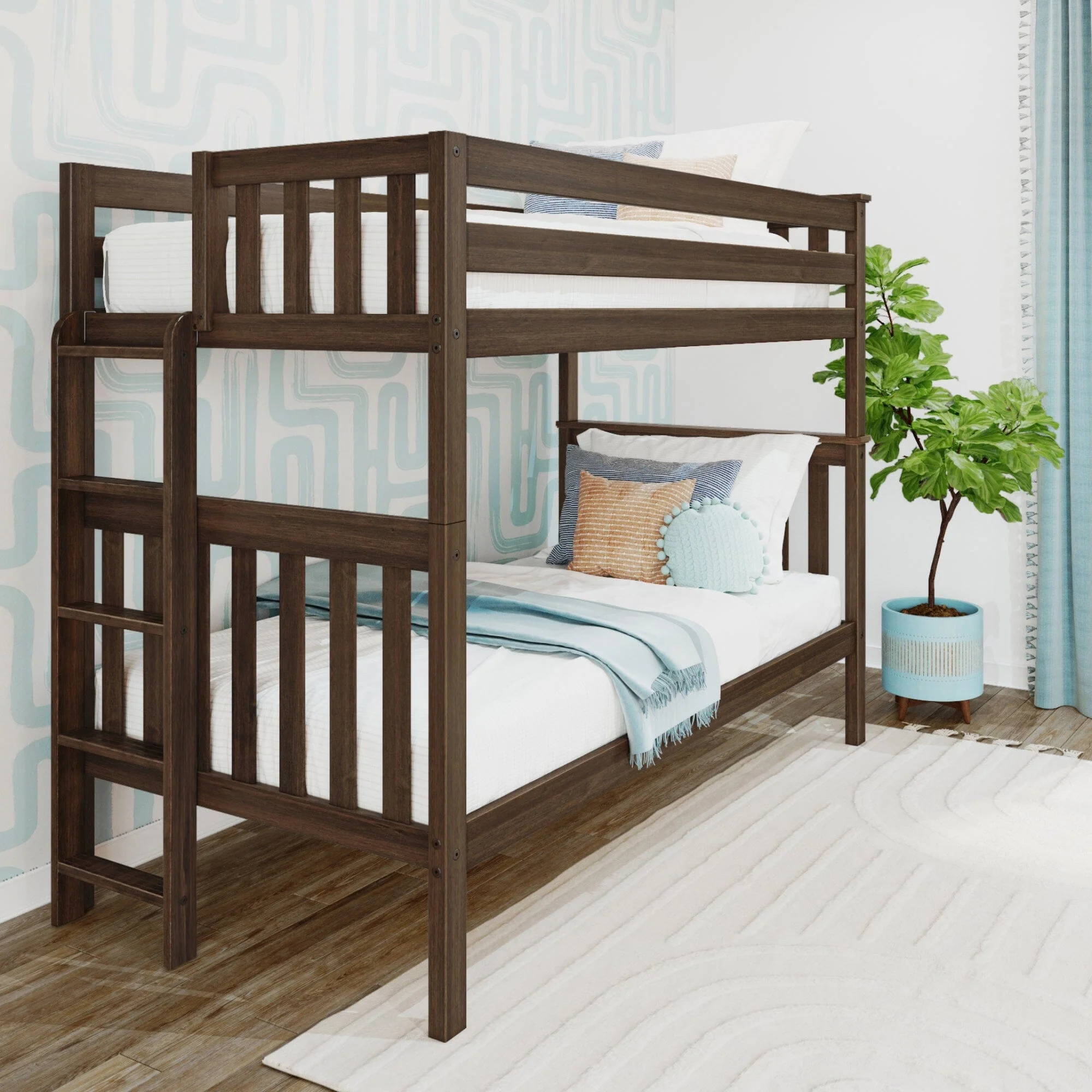 Twin Over Twin Bunk Bed With Ladder on End - Image 3