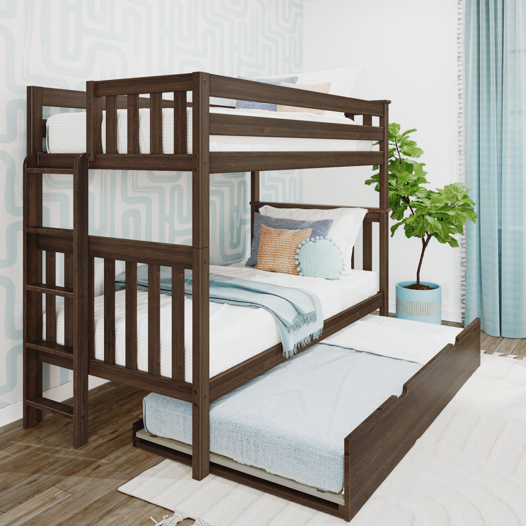 Twin Over Twin Bunk Bed With Trundle & Ladder on End - Image 4