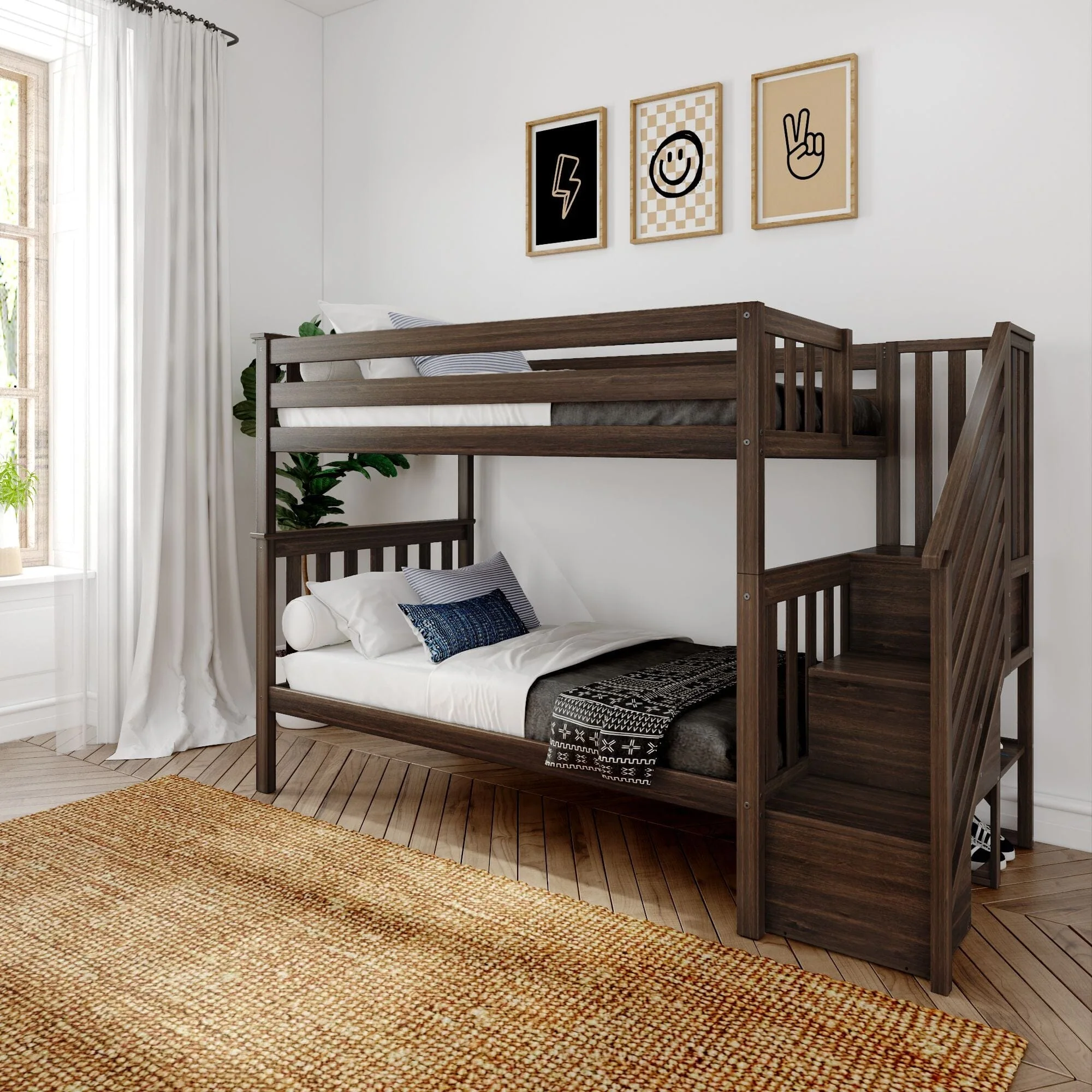 Twin Over Twin Bunk Bed With Stairs - Image 4