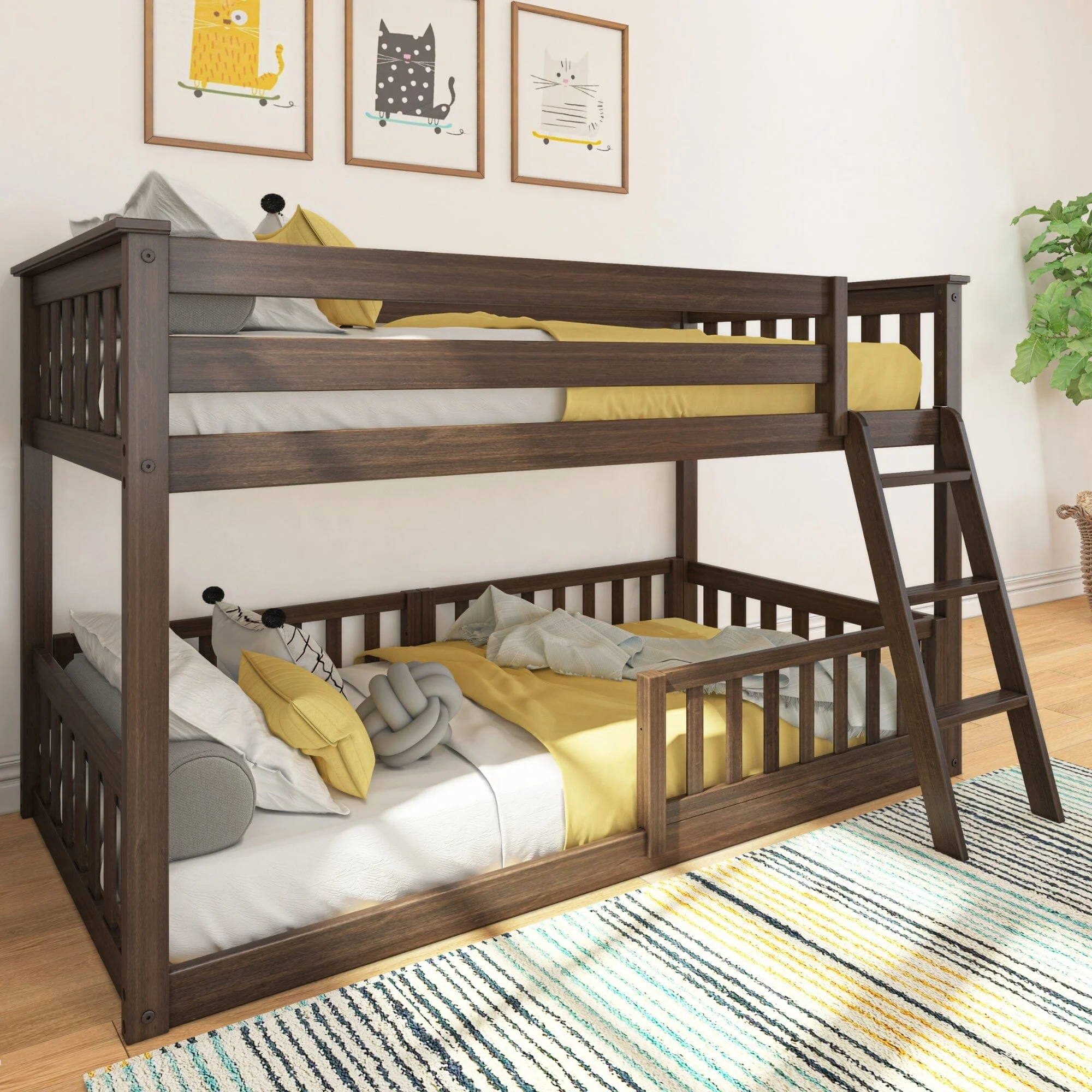 Twin Over Twin Low Bunk With Guardrails - Image 18
