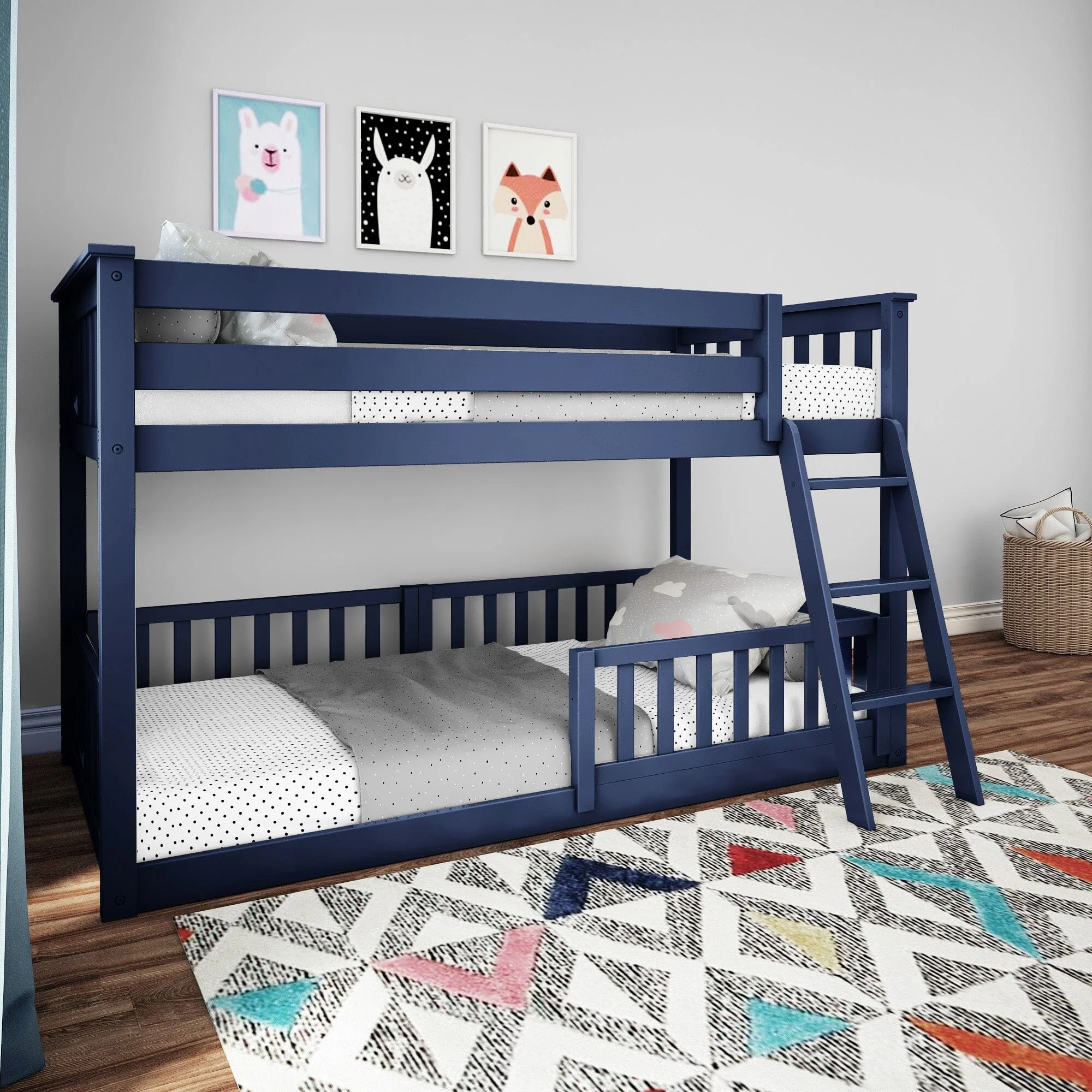Twin Over Twin Low Bunk With Guardrails - Image 6