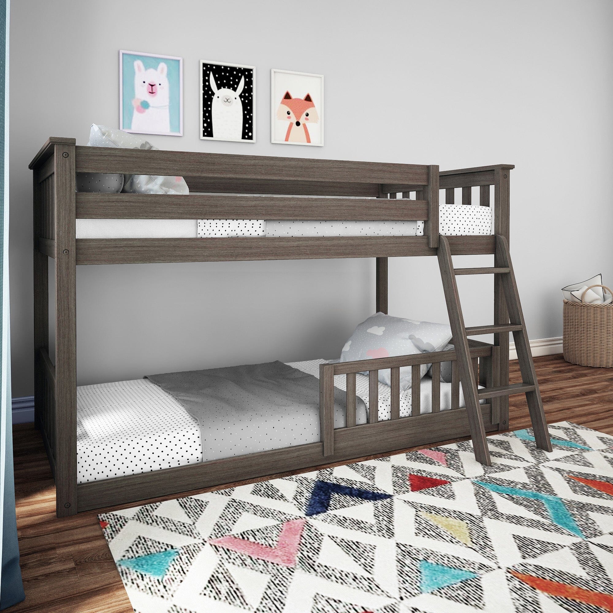 Twin Over Twin Low Bunk With Guardrails - Image 7