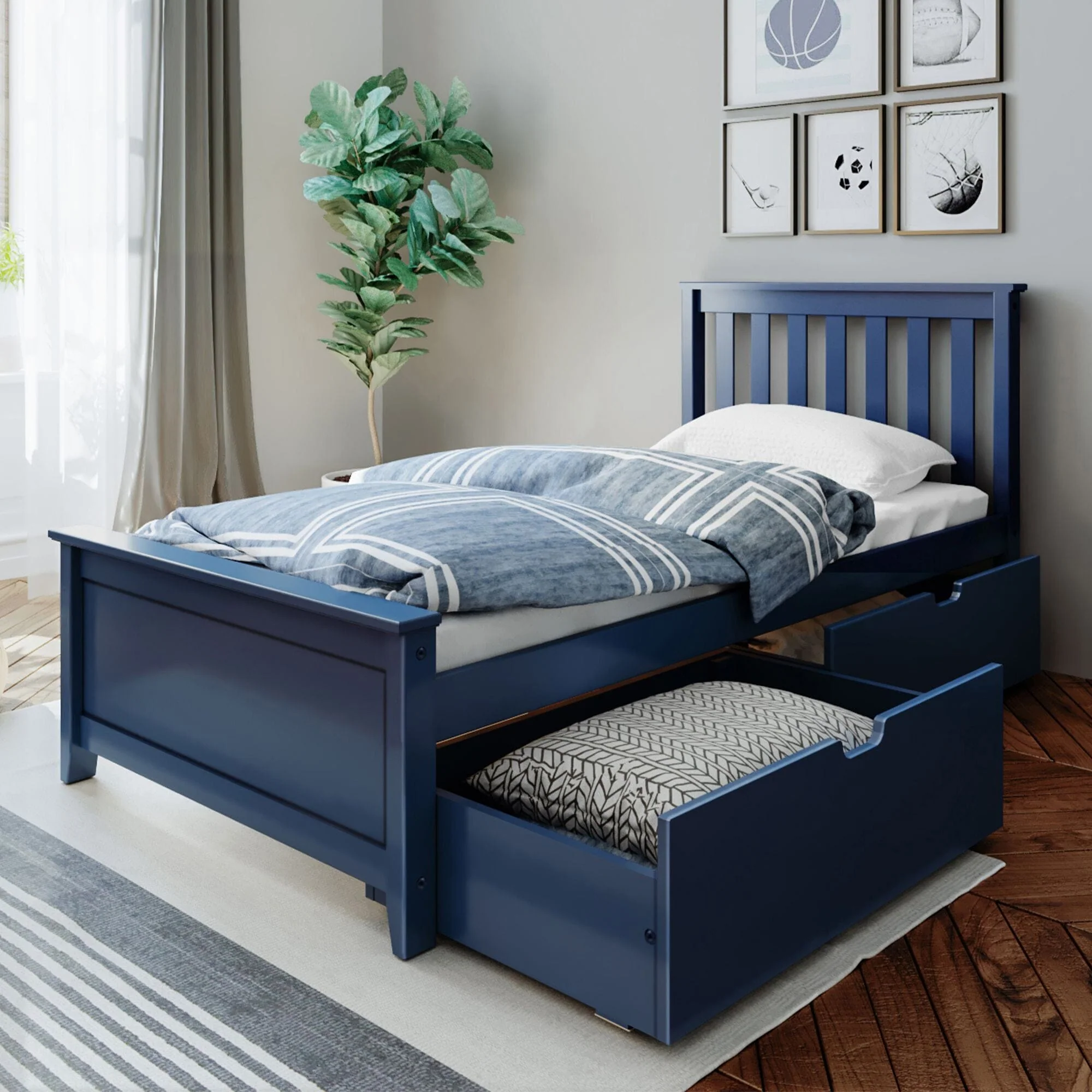 Twin Slatted Bed With Storage Drawers - Image 3