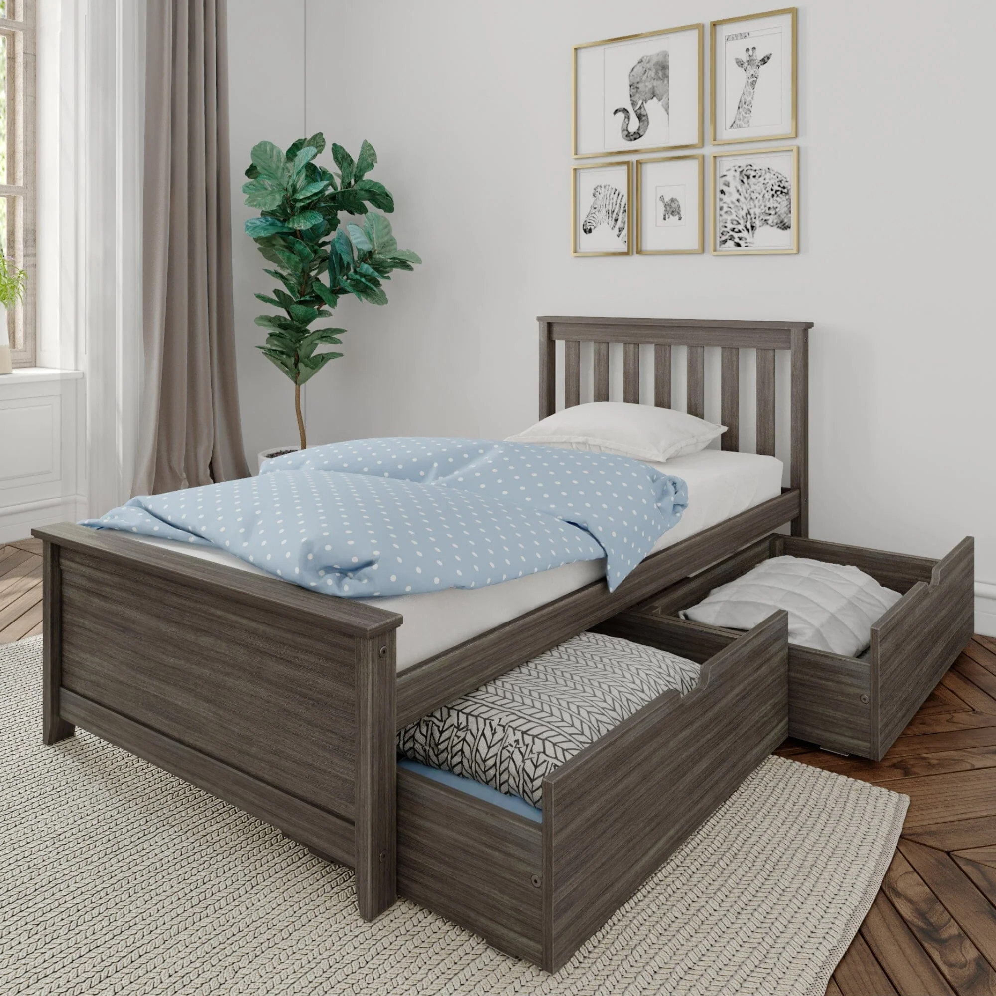 Twin Slatted Bed With Storage Drawers - Image 6