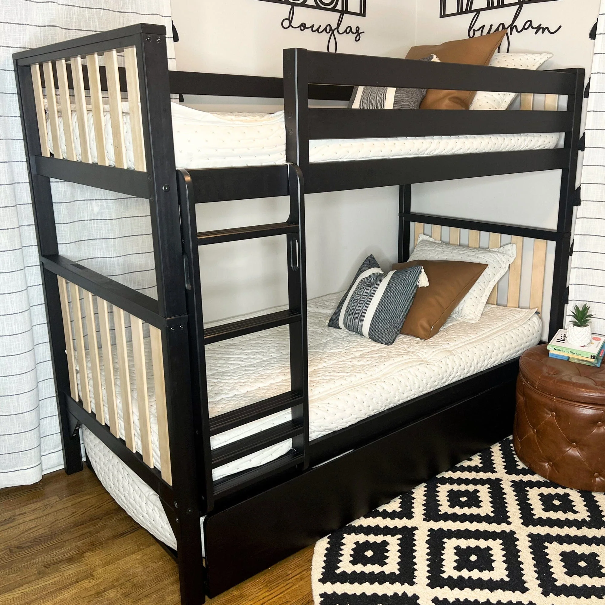 Scandinavian Twin Over Twin Bunk Bed With Trundle - Image 4