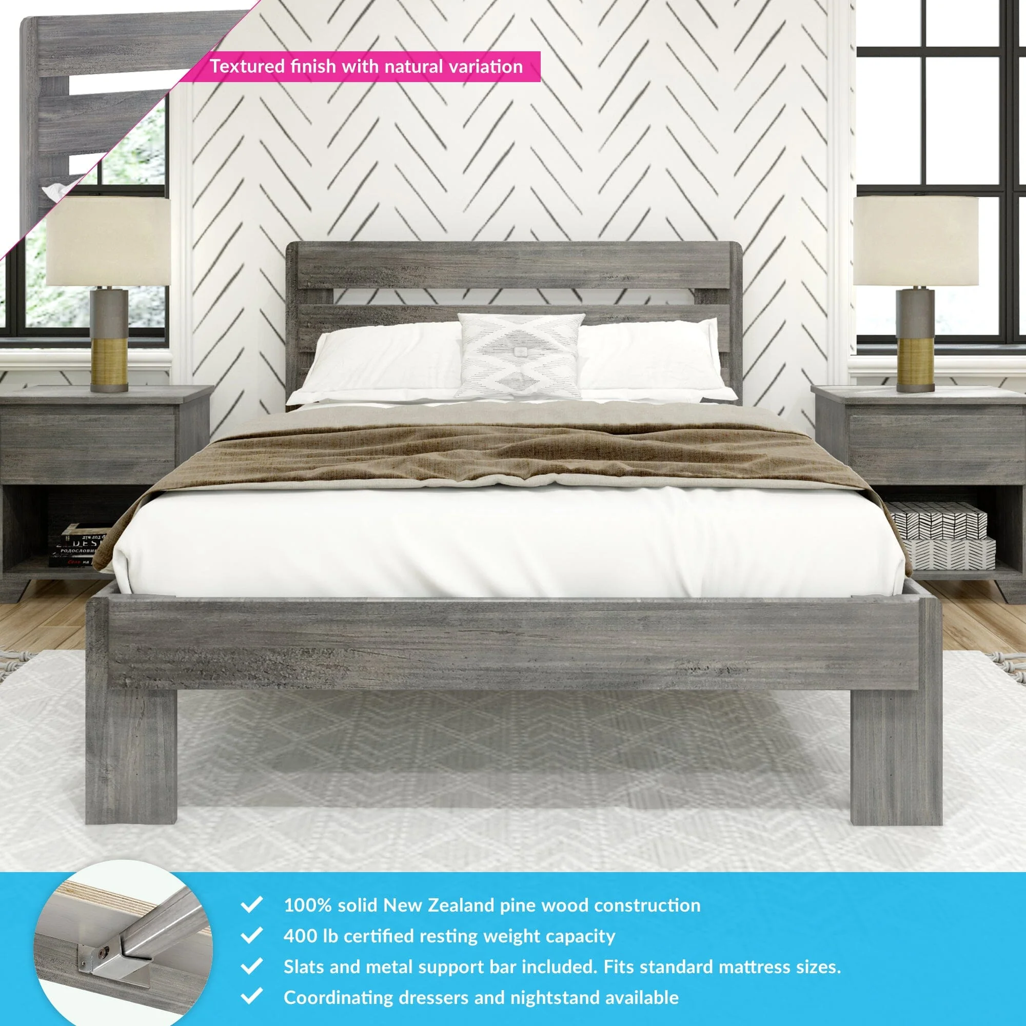 Modern Farmhouse Full Plank Bed - Image 3