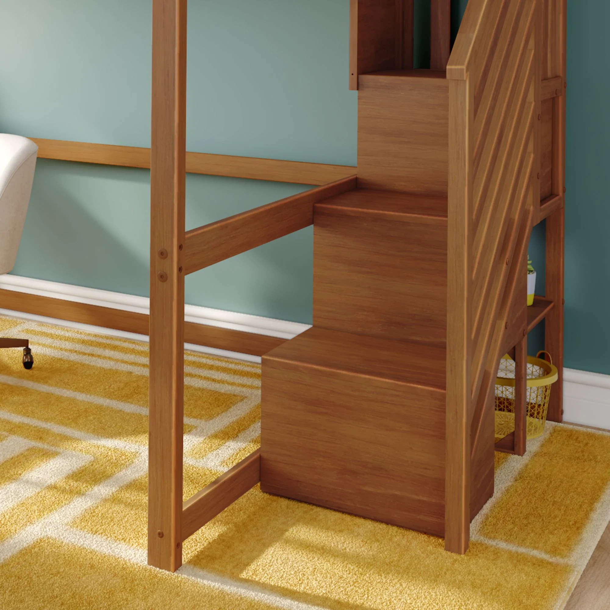 Full Loft Bed With Desk & Stairs - Image 15