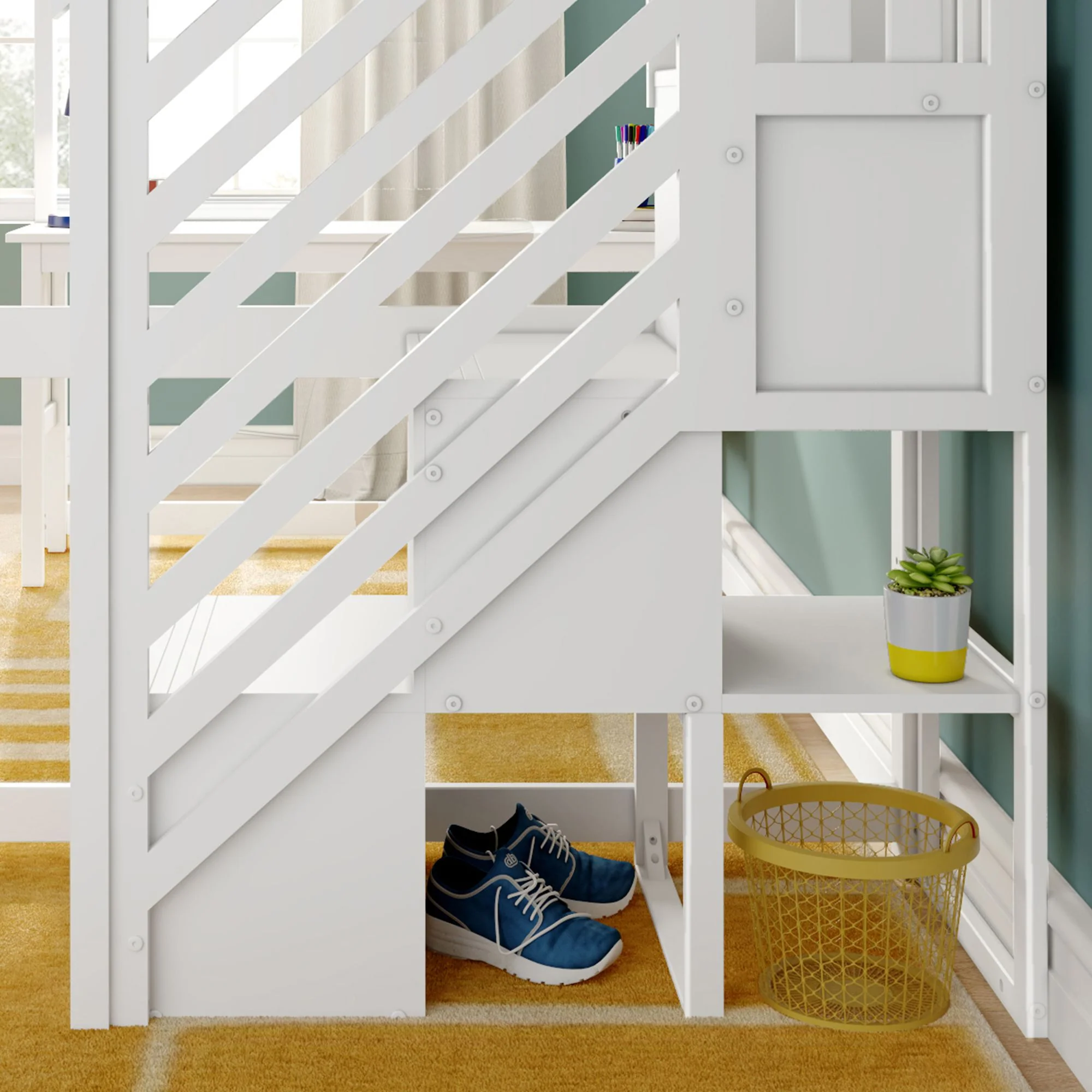 Full Loft Bed With Desk & Stairs - Image 22
