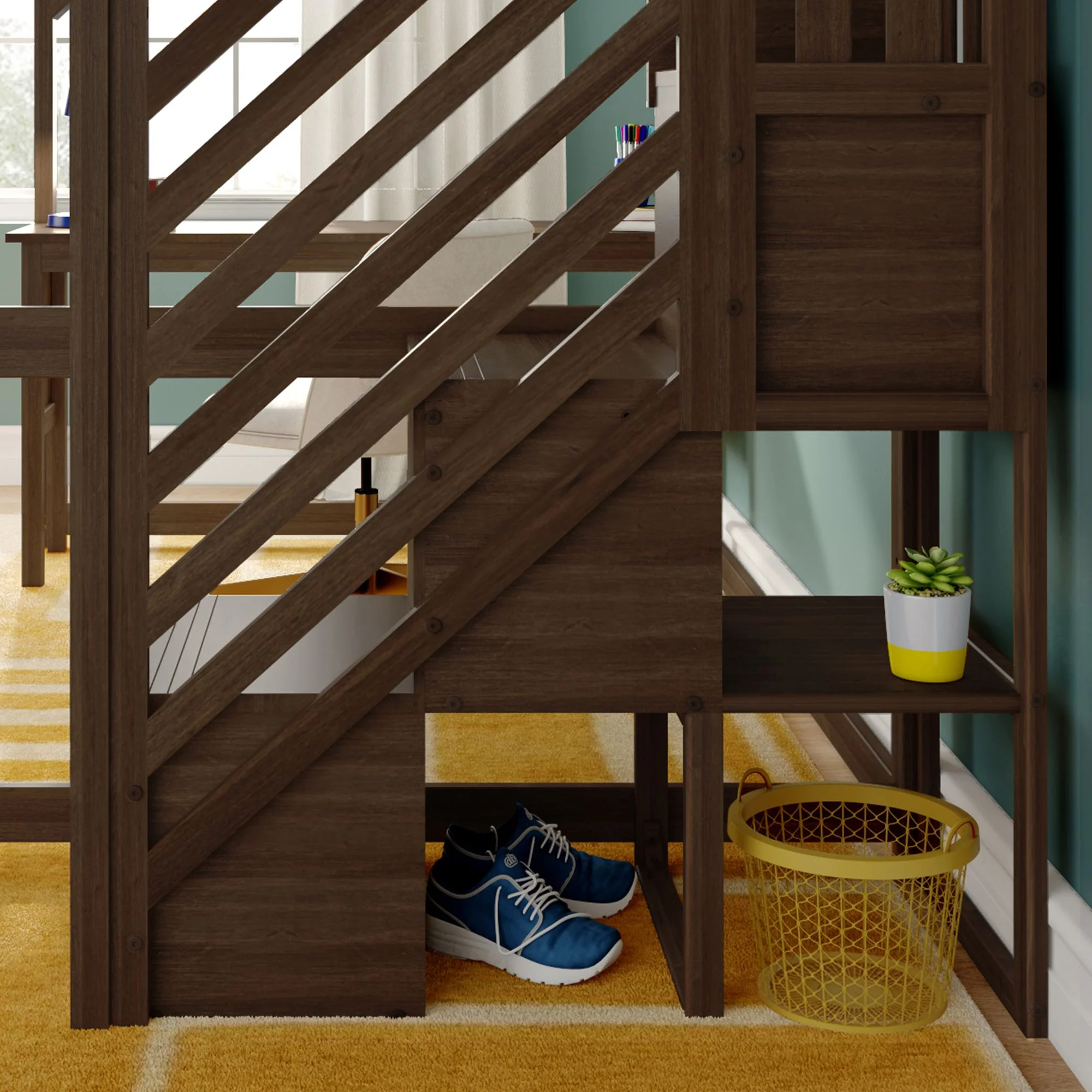 Full Loft Bed With Desk & Stairs - Image 23
