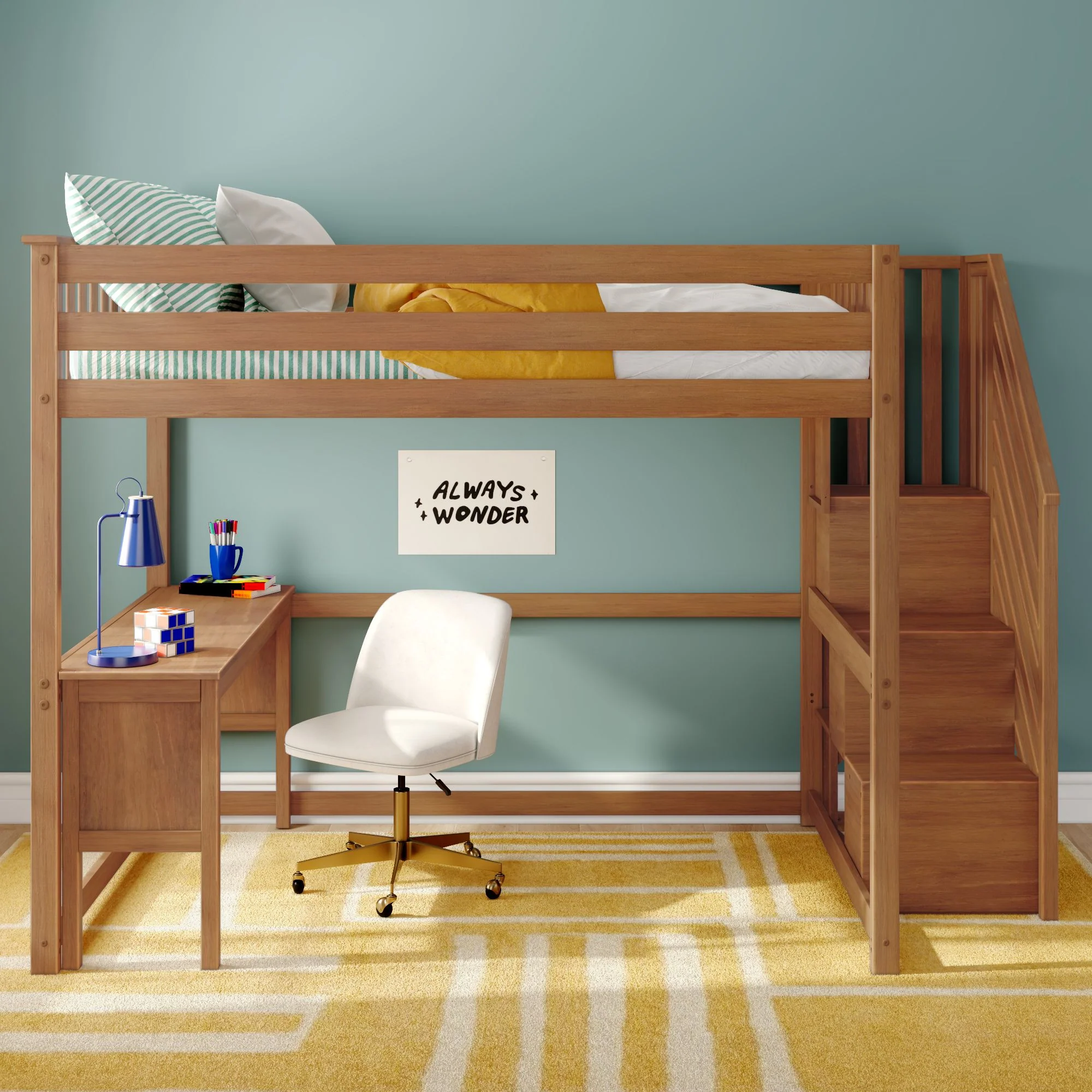 Full Loft Bed With Desk & Stairs - Image 6