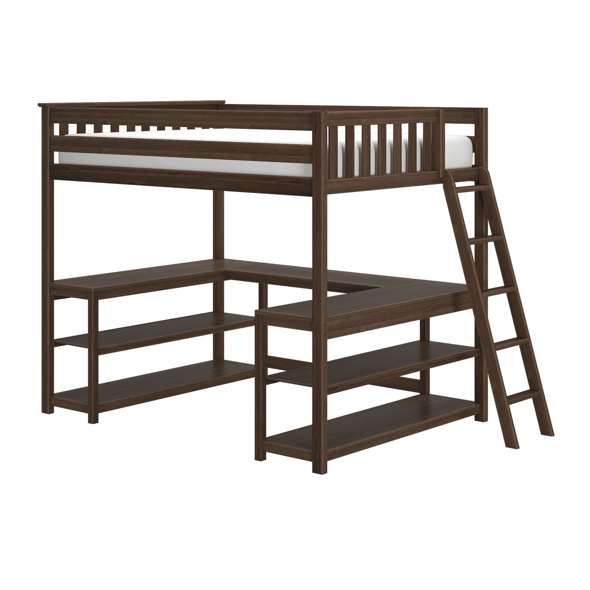 Full Loft Bed With Wraparound Desk & Ladder On End - Image 9