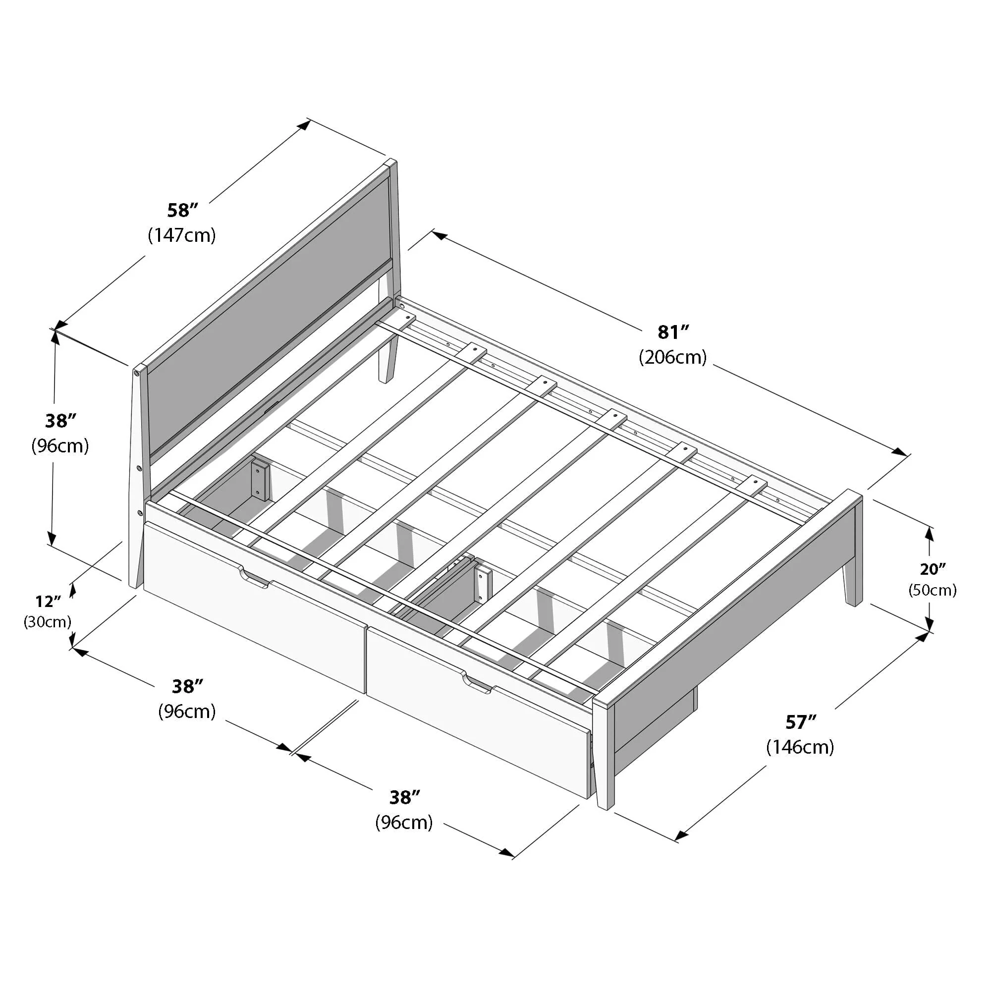 Full Panel Bed With Storage Drawers - Image 20