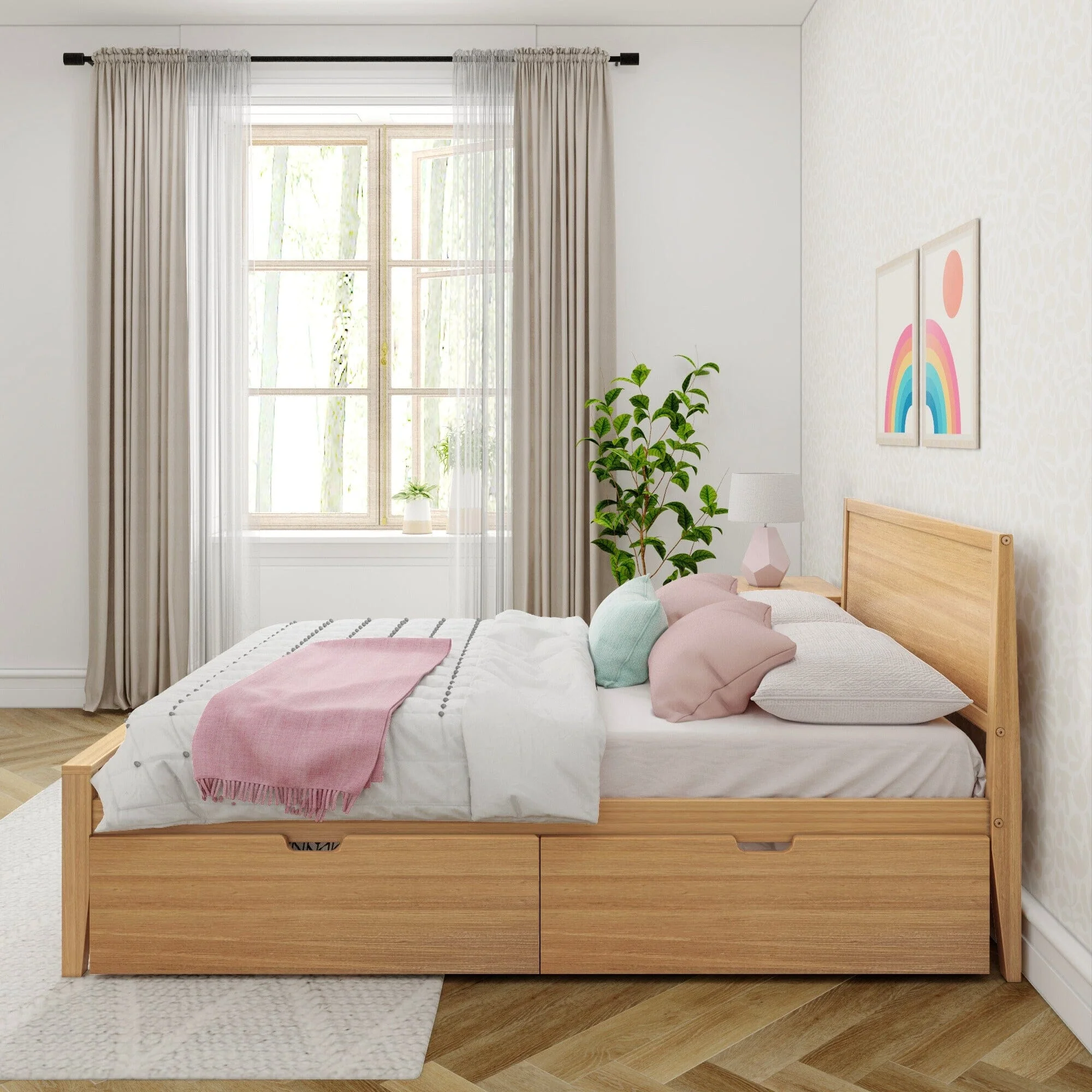 Full Panel Bed With Storage Drawers - Image 5