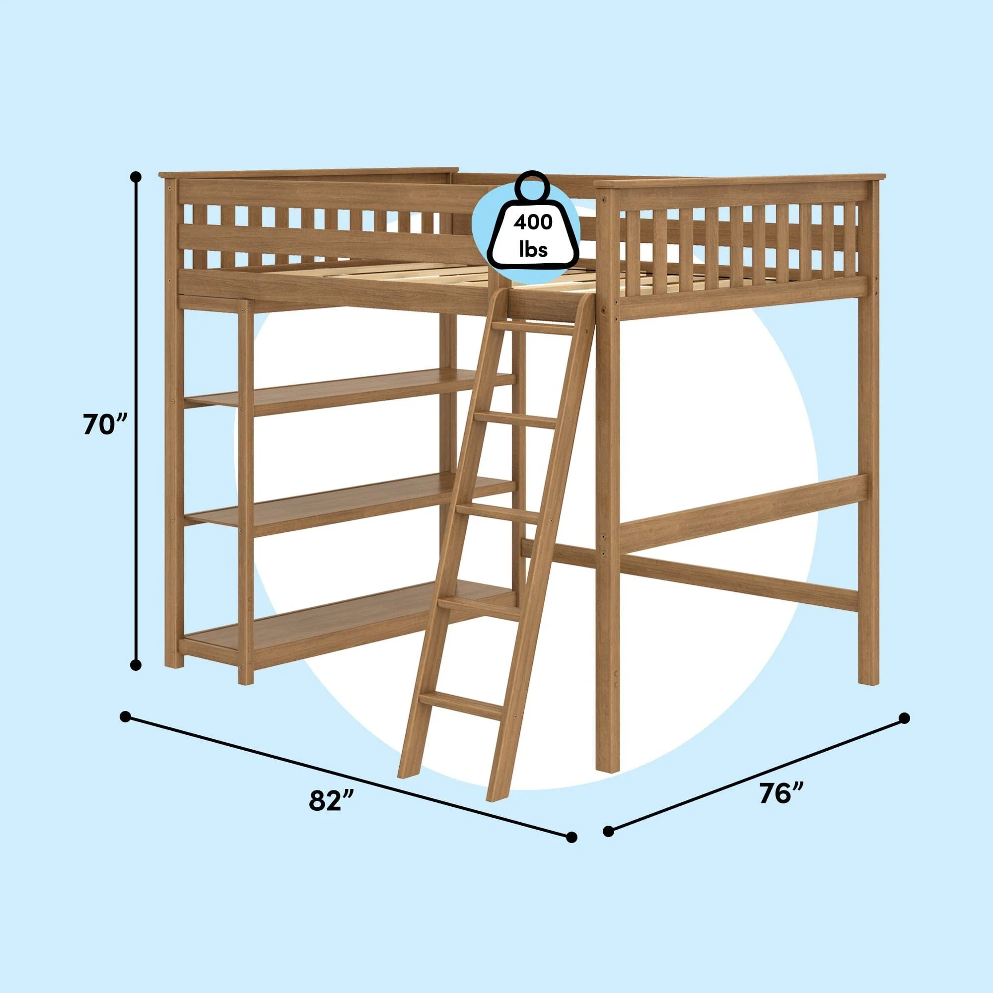 Full Loft Bed With Bookcase - Image 29