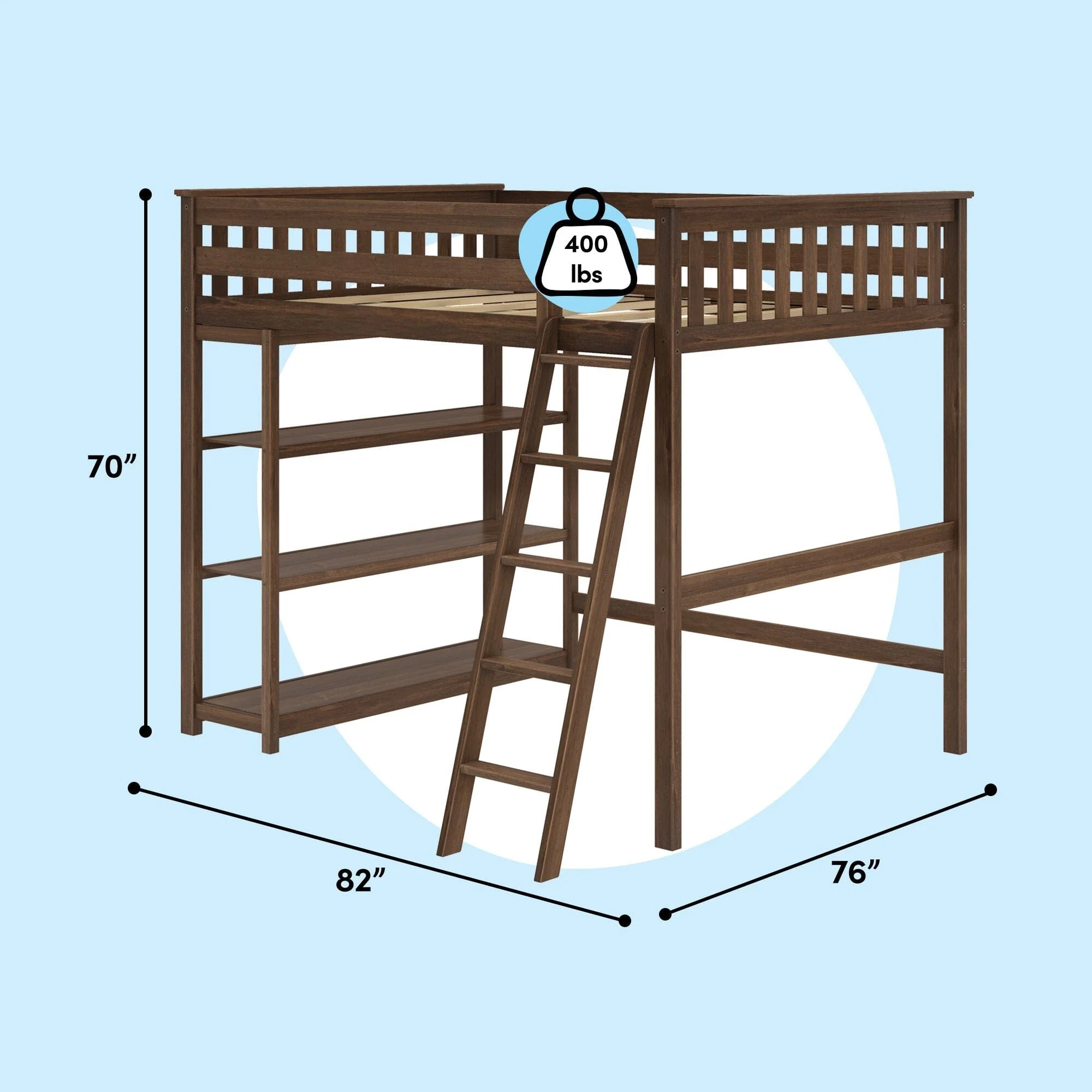 Full Loft Bed With Bookcase - Image 30