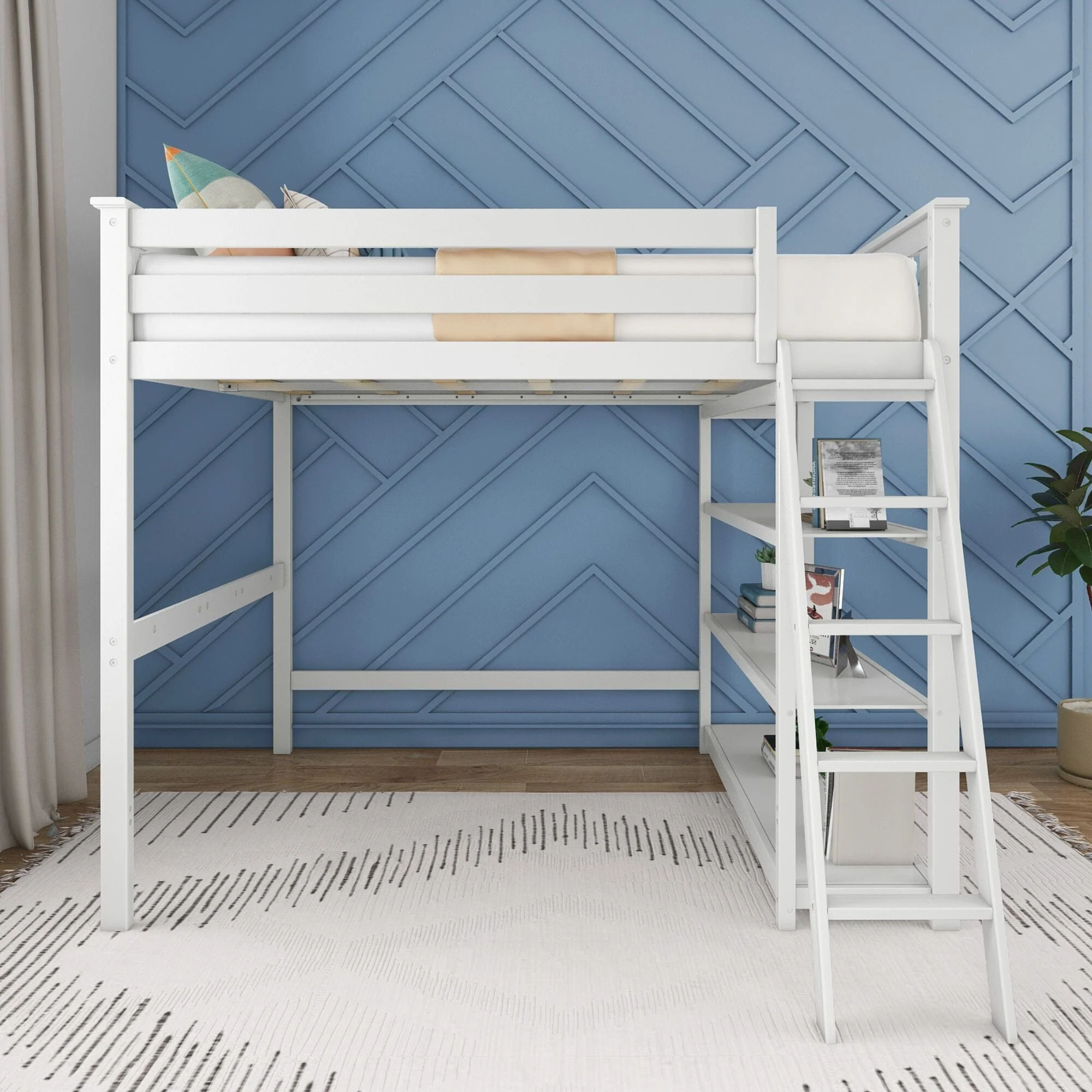Full Loft Bed With Bookcase - Image 5