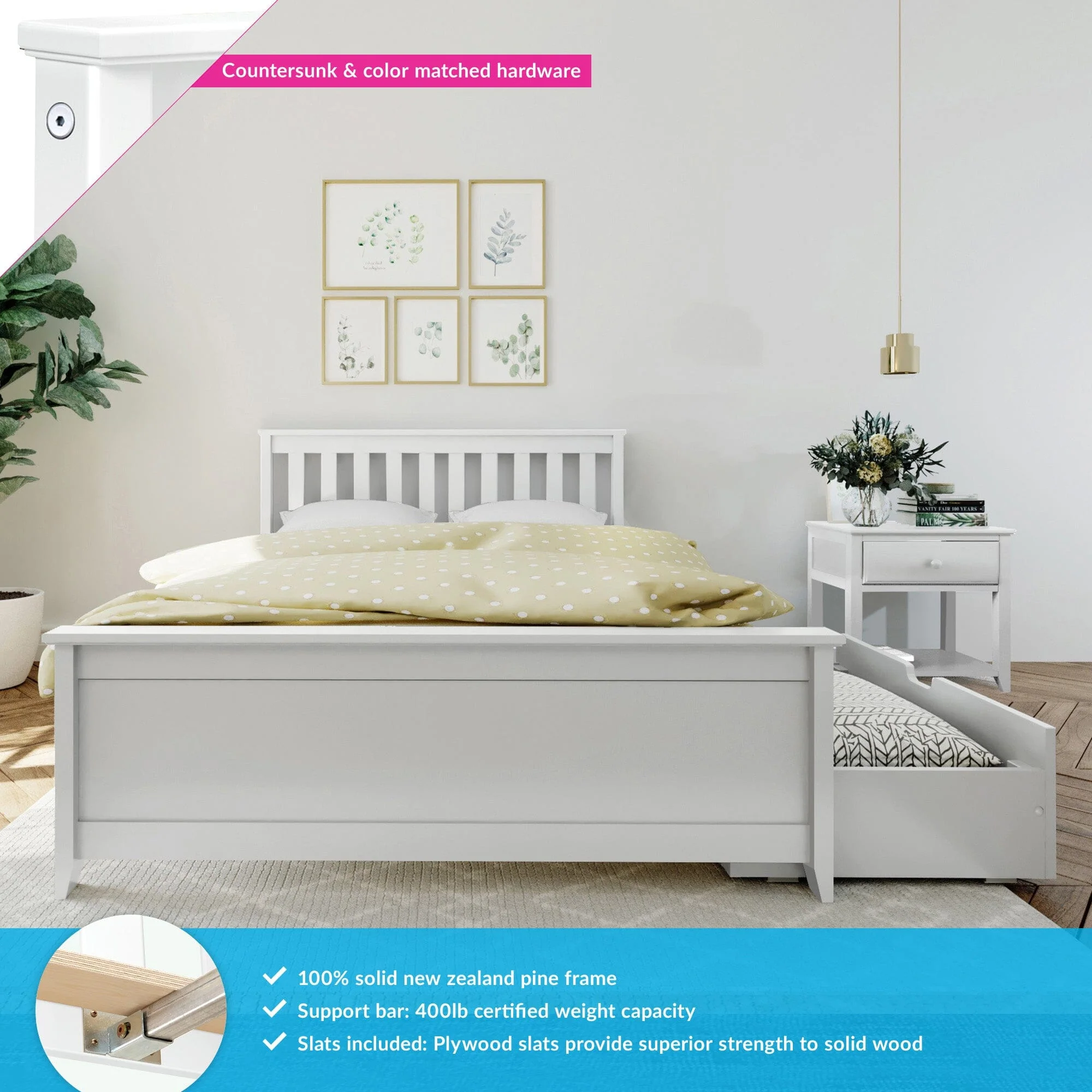 Full Slatted Bed With Storage Drawers - Image 7