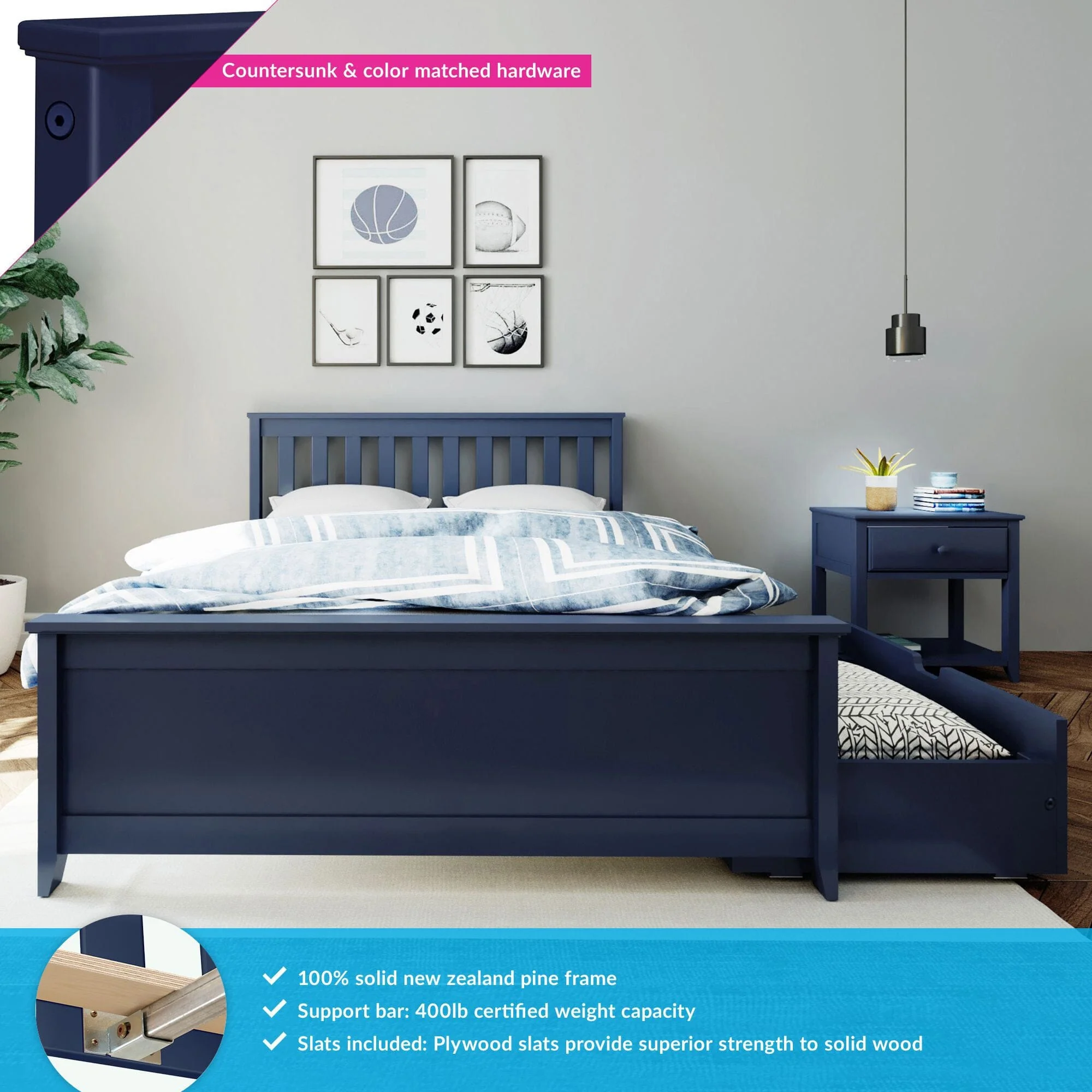 Full Slatted Bed With Storage Drawers - Image 9