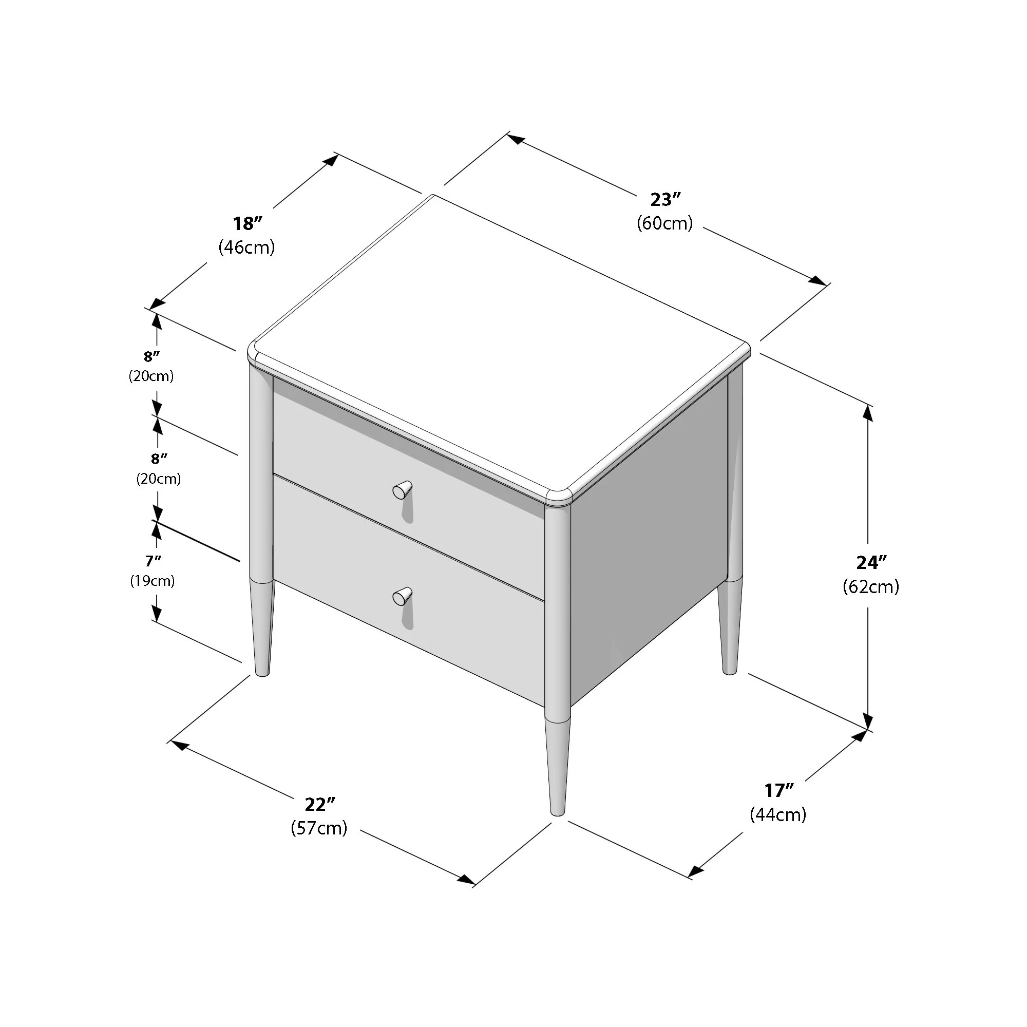 Hudson 2-Drawer Nightstand - Image 17
