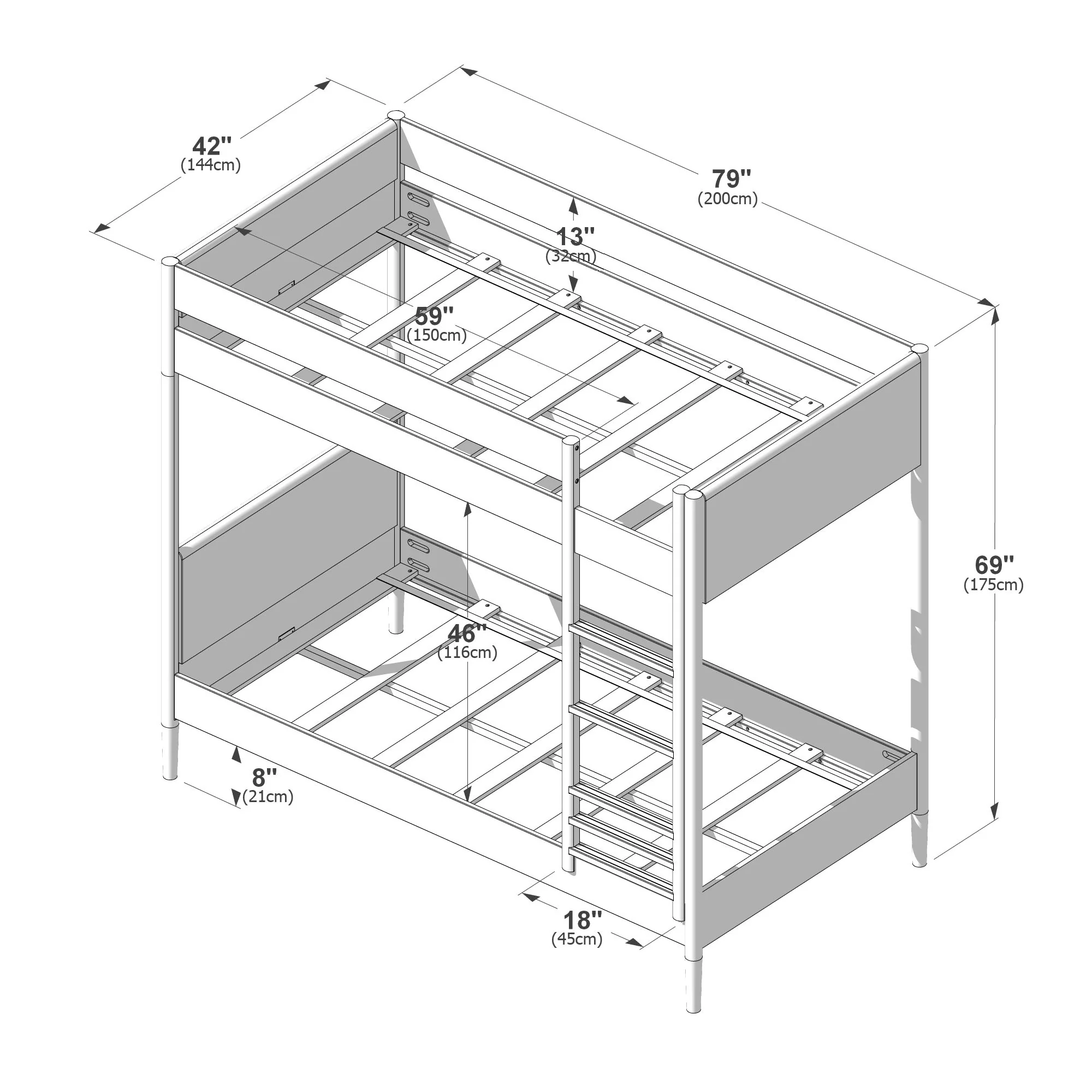 Hudson Upholstered Twin Over Twin Bunk Bed - Image 12
