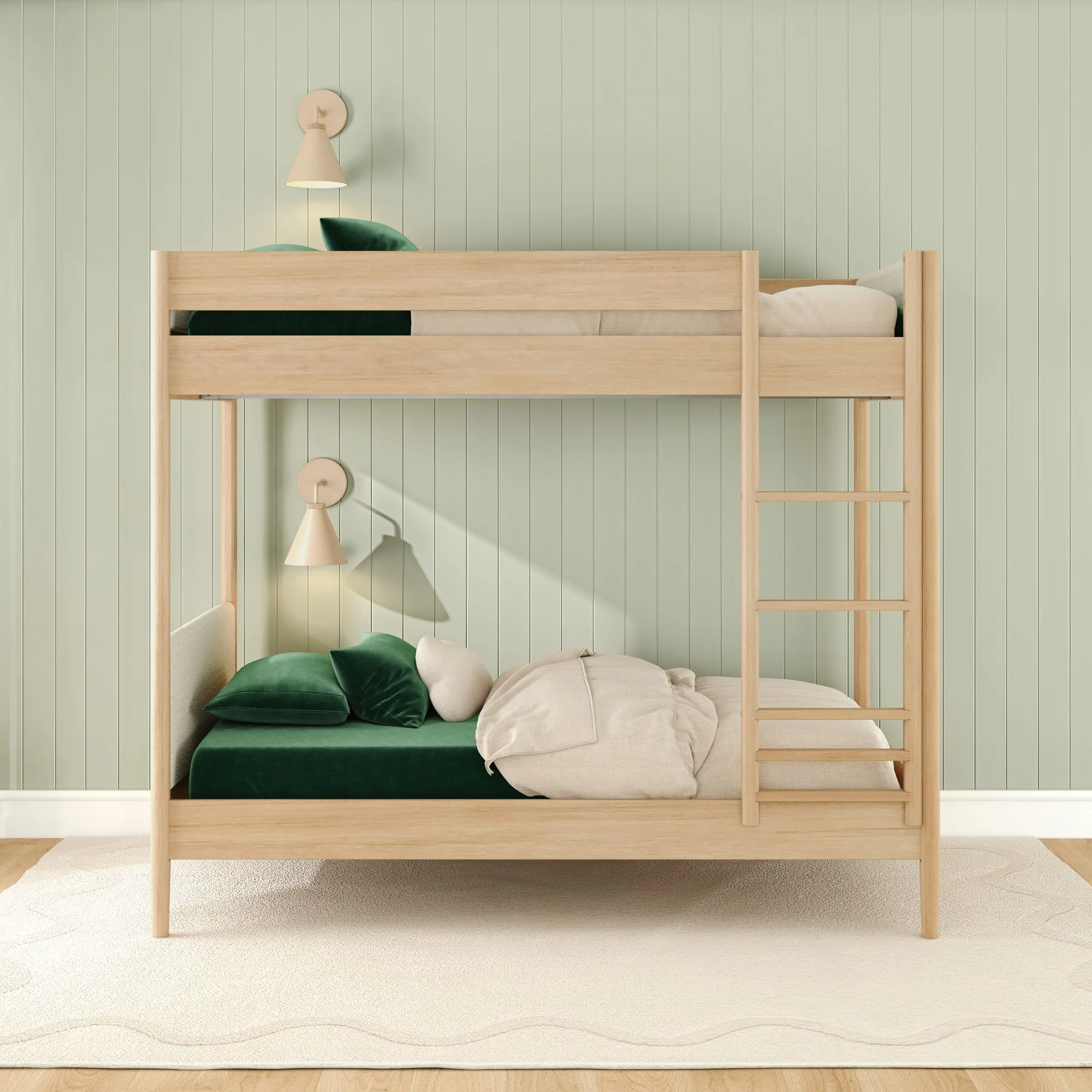 Hudson Upholstered Twin Over Twin Bunk Bed - Image 4