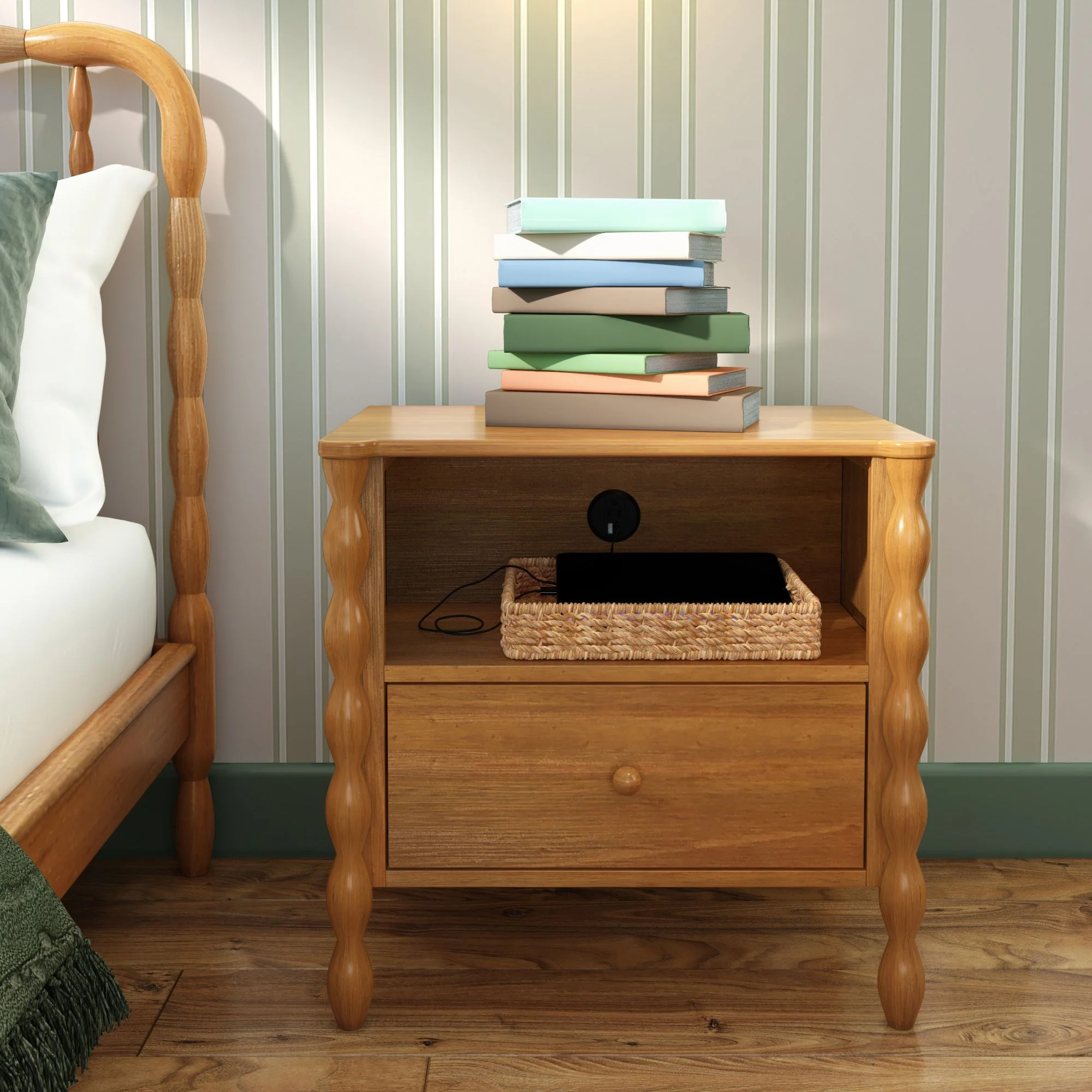 Jenny Nightstand With Charging Station - Image 7
