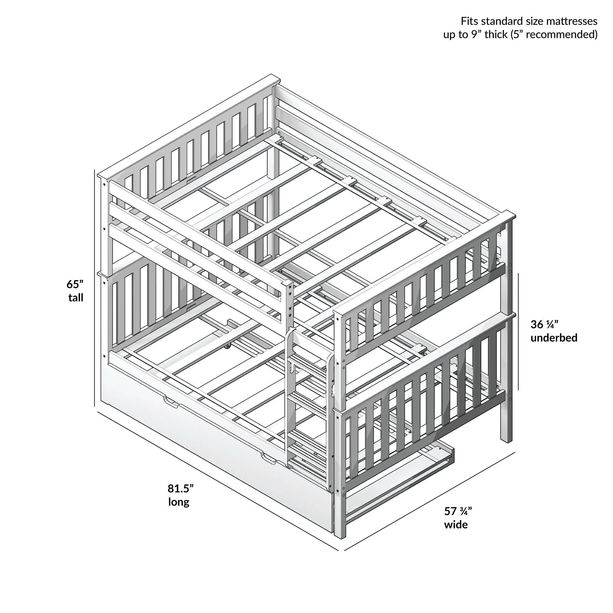 Full Over Full Bunk Bed With Trundle - Image 31
