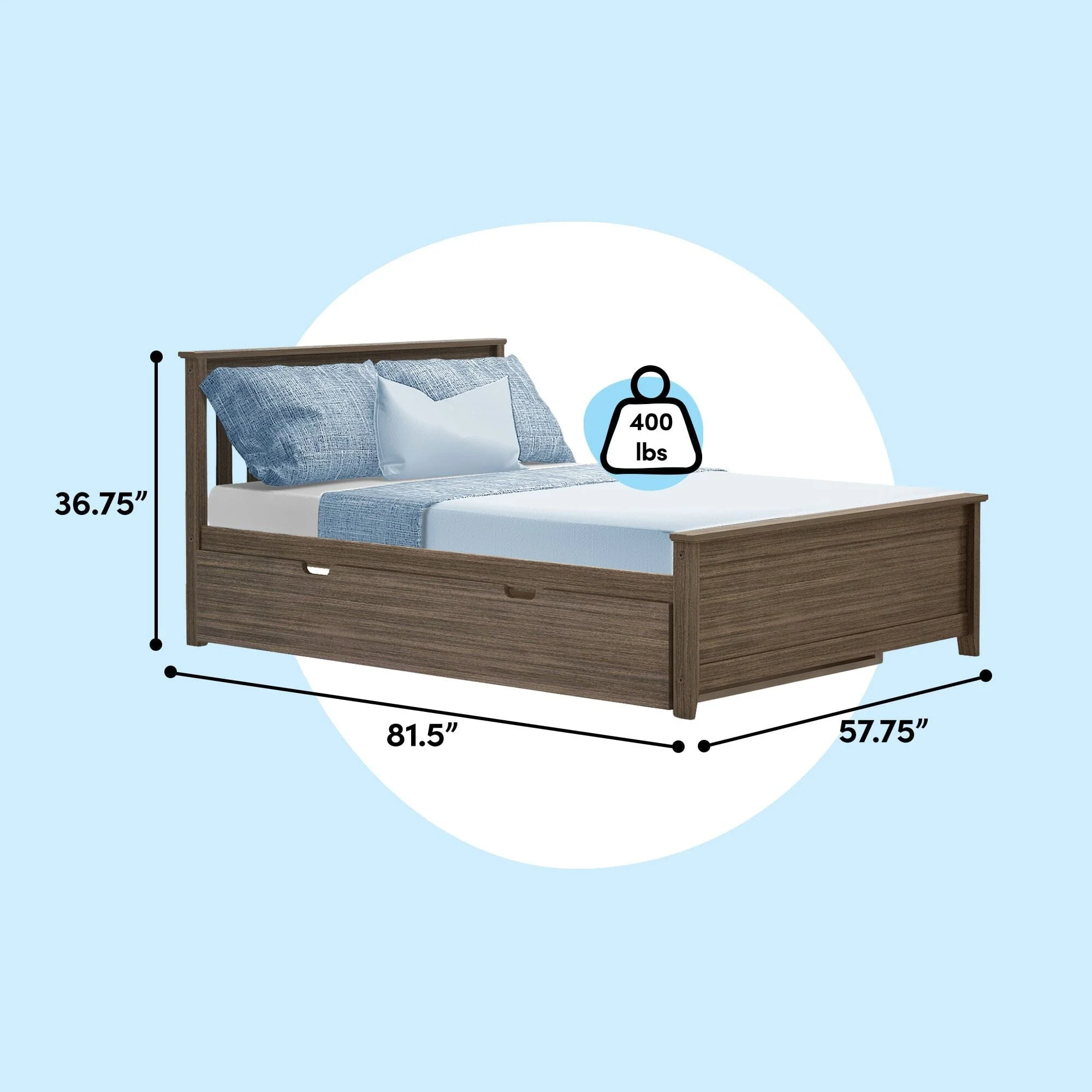 Full Slatted Bed With Trundle - Image 40