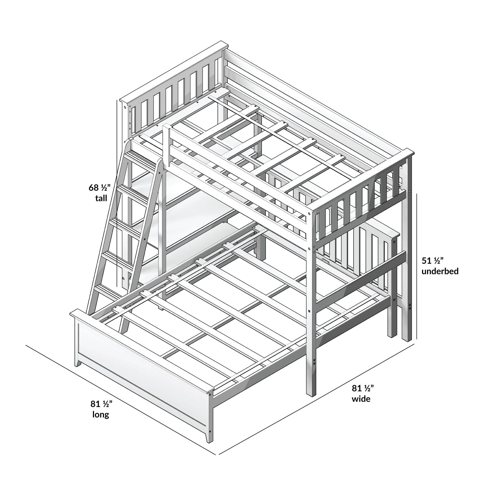 Twin Over Full L-Shaped Bunk Bed With Bookcase - Image 14