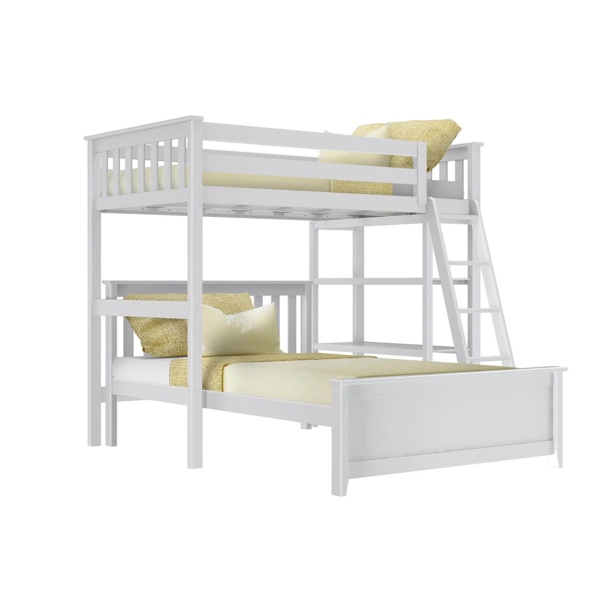 Twin Over Full L-Shaped Bunk Bed With Bookcase - Image 6