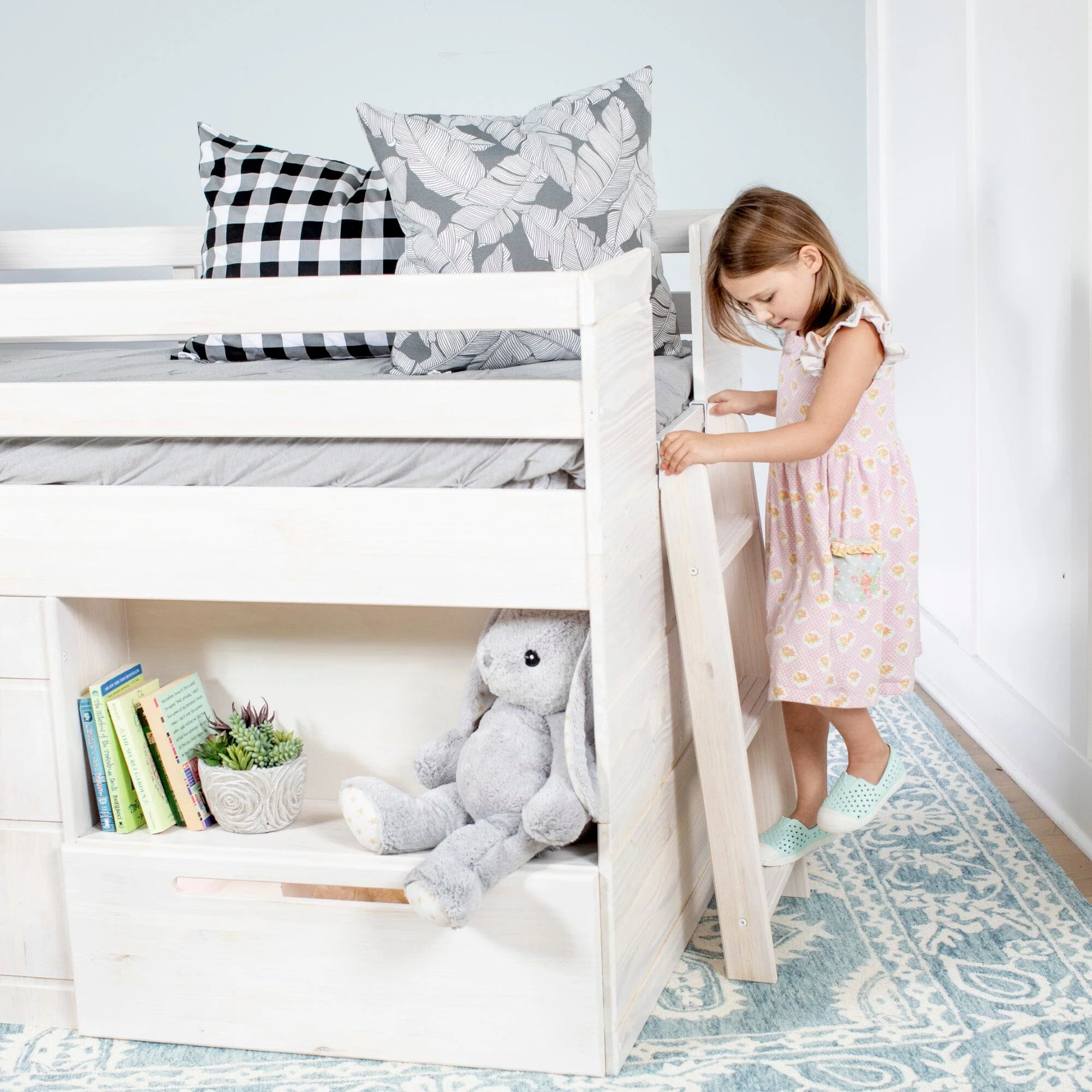 Modern Farmhouse Play & Store Low Loft Bed - Image 18